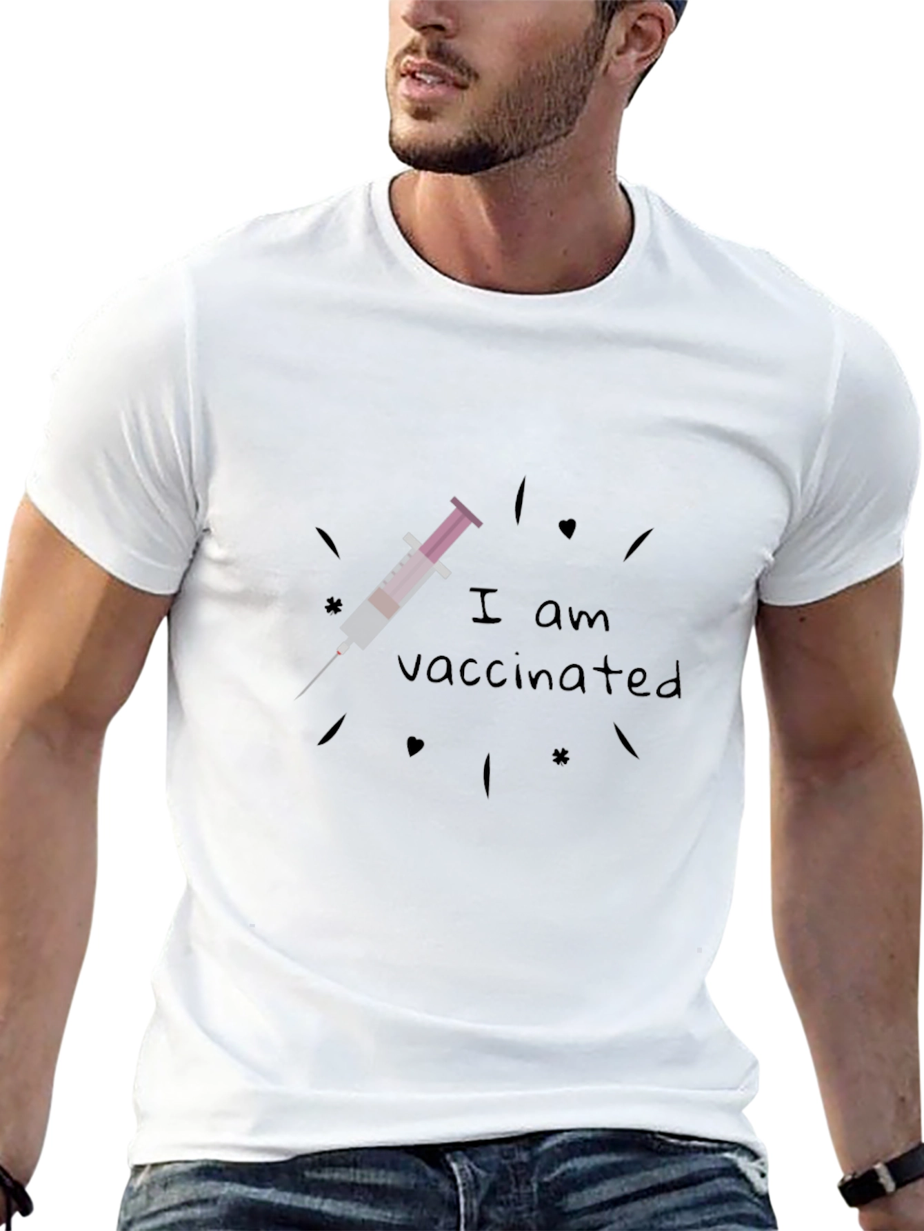 I Am Vaccinated Black T-Shirt
