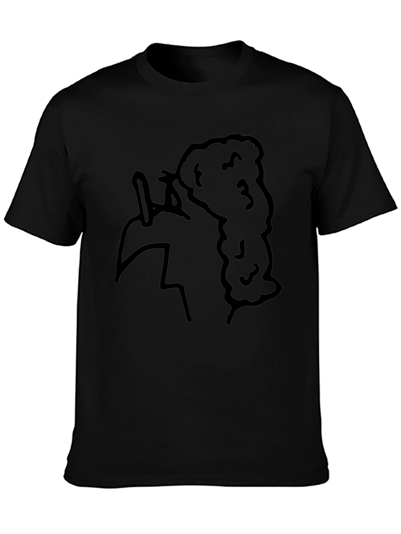 Abstract Character Black Tee - Quirky Unisex T-Shirt