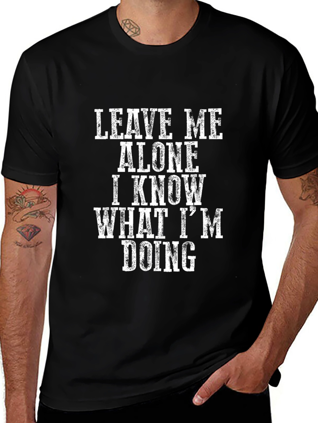 Leave Me Alone Graphic T-Shirt - Black
