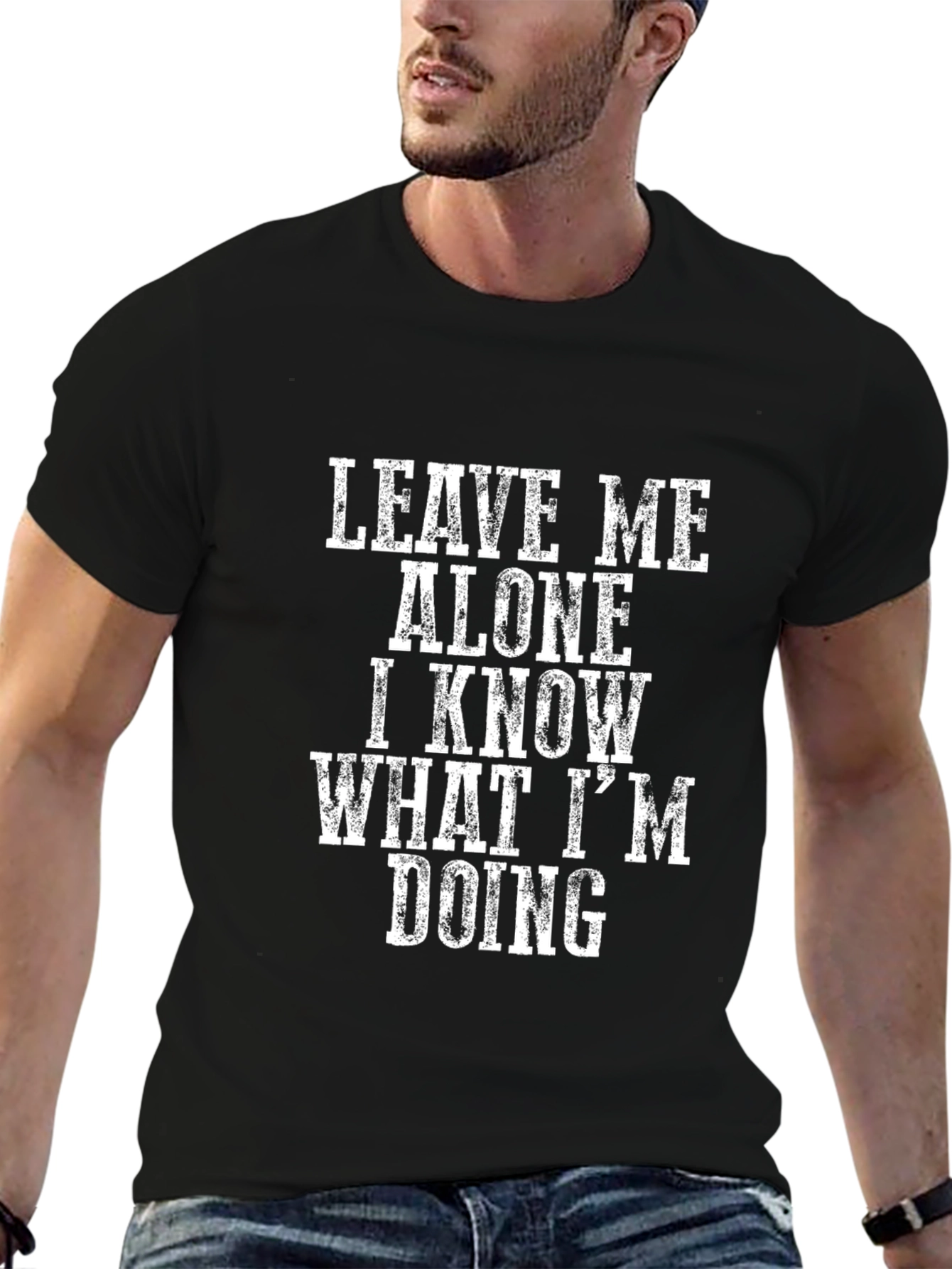 Leave Me Alone Graphic T-Shirt - Black