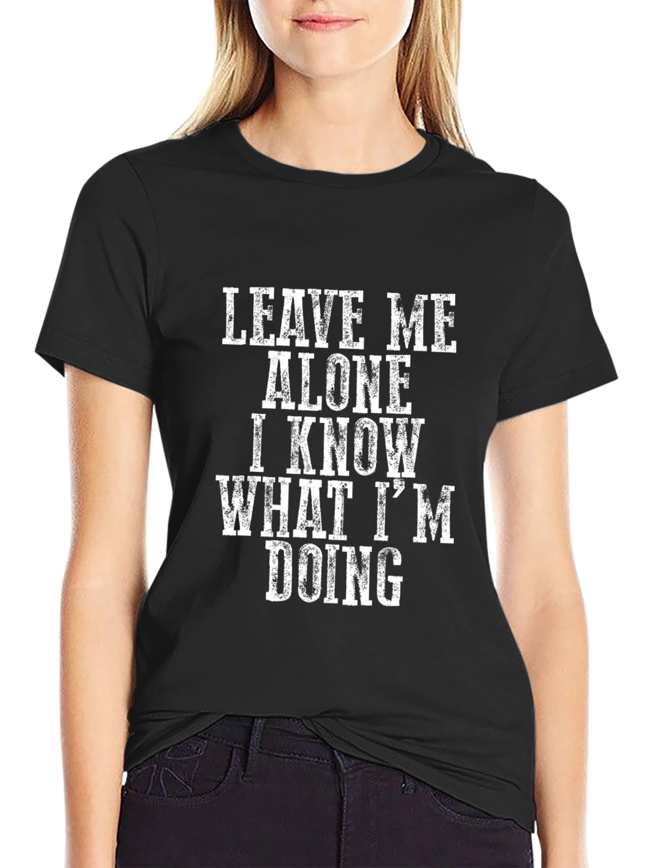 Leave Me Alone Graphic T-Shirt - Black