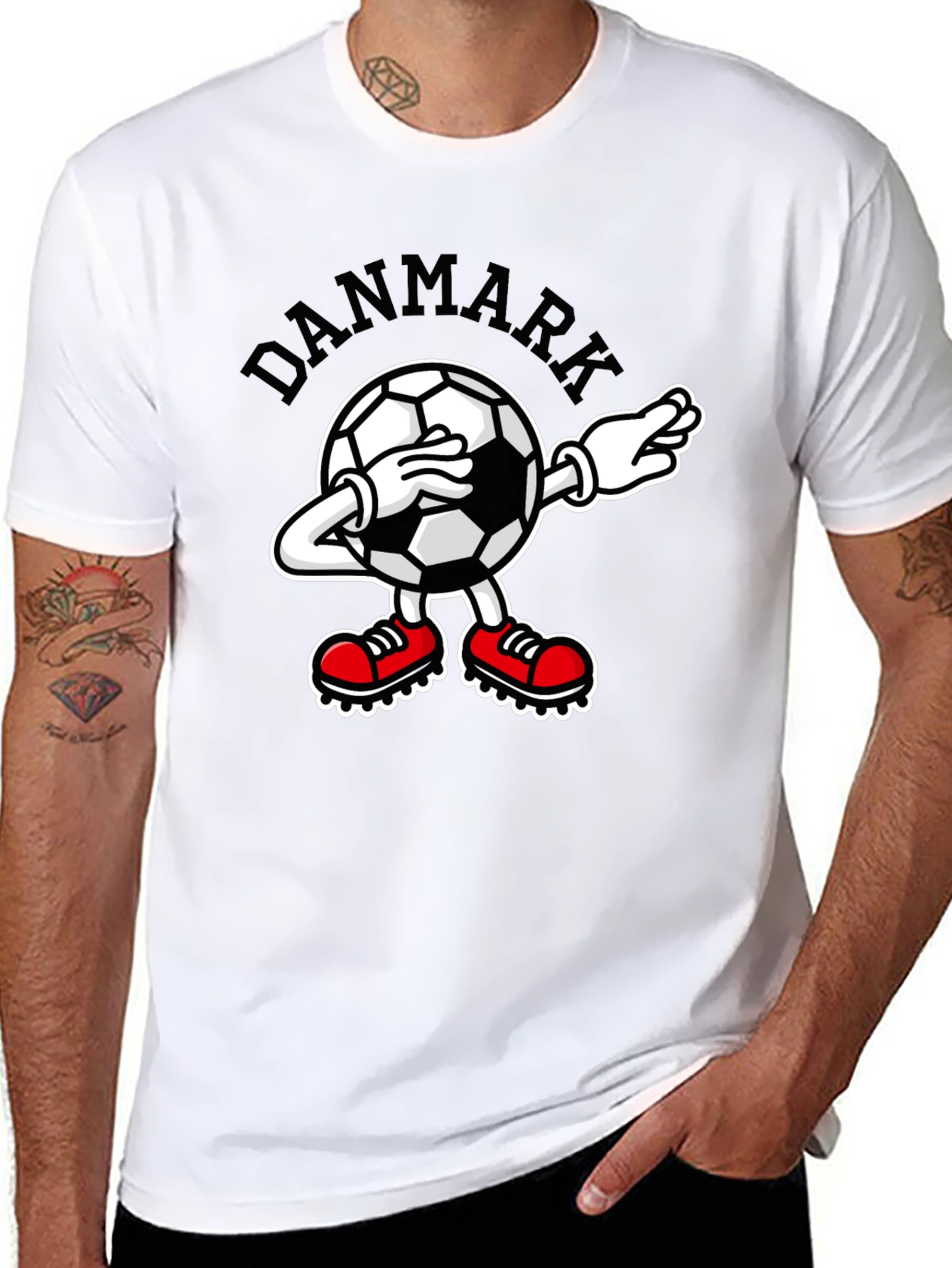 Denmark Soccer Dabbing T-Shirt