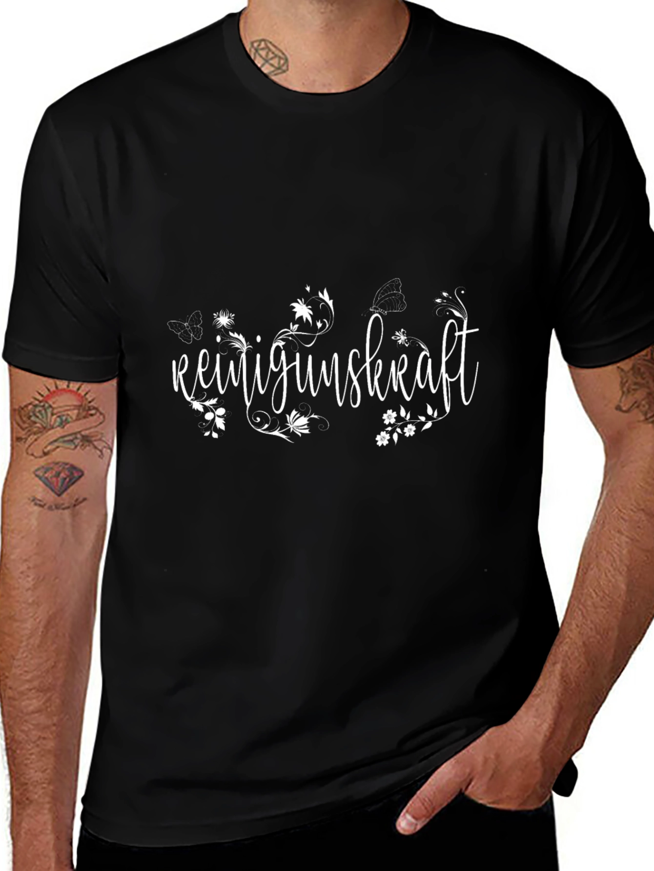 Mens Black T-Shirt - Reinigunskraft Graphic Tee