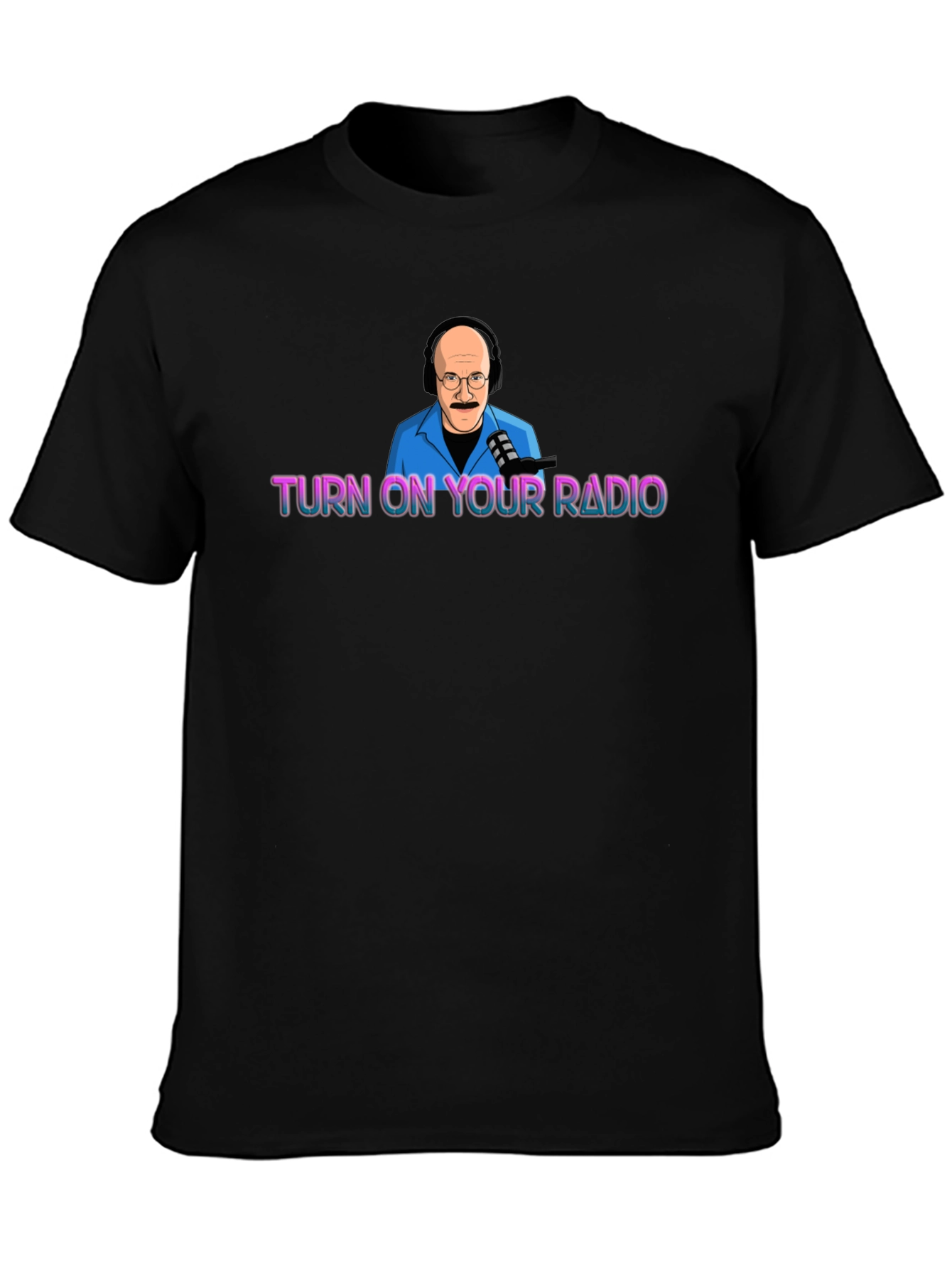 Turn On Your Radio Black Graphic Tee