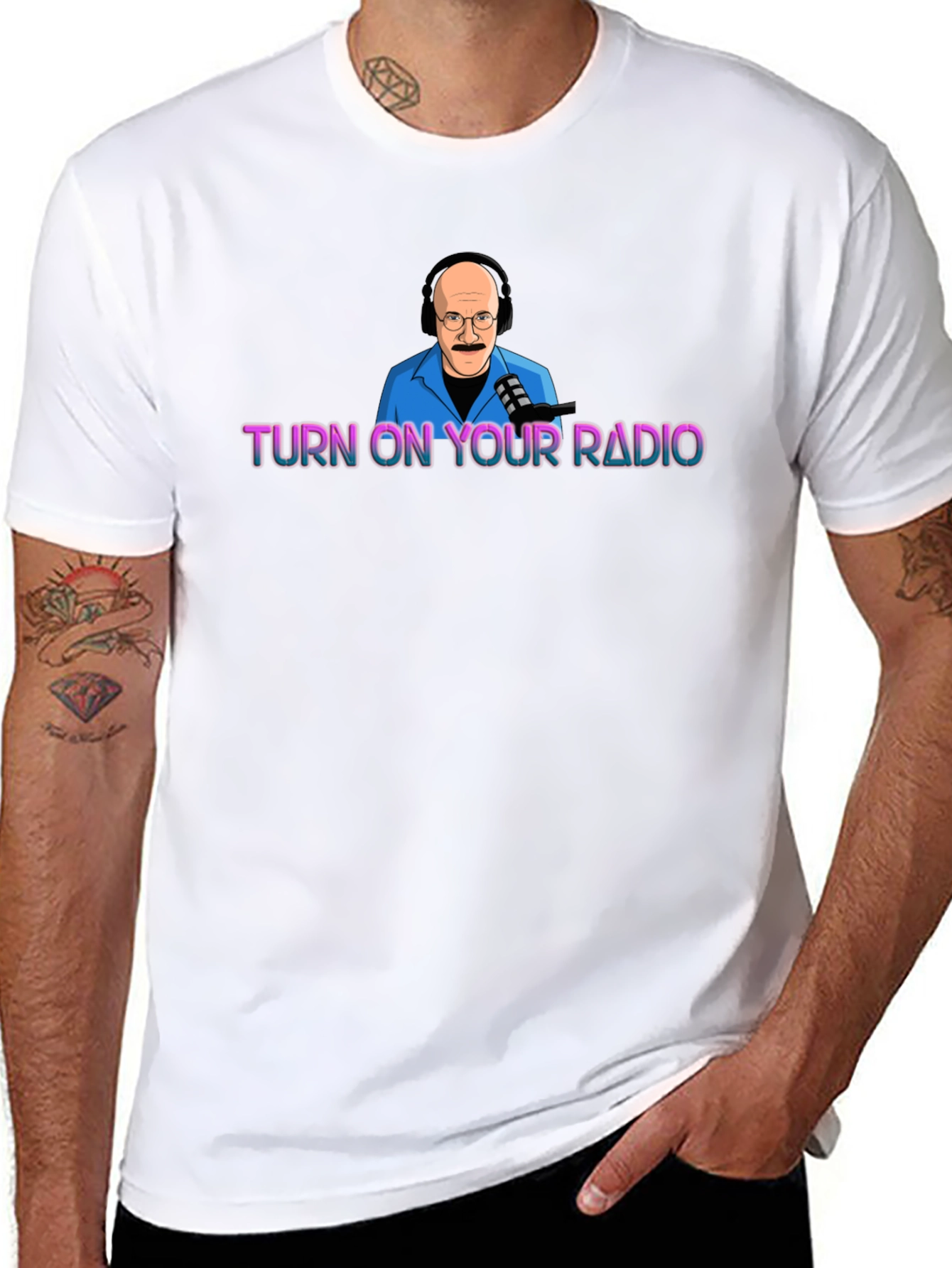 Turn On Your Radio Black Graphic Tee