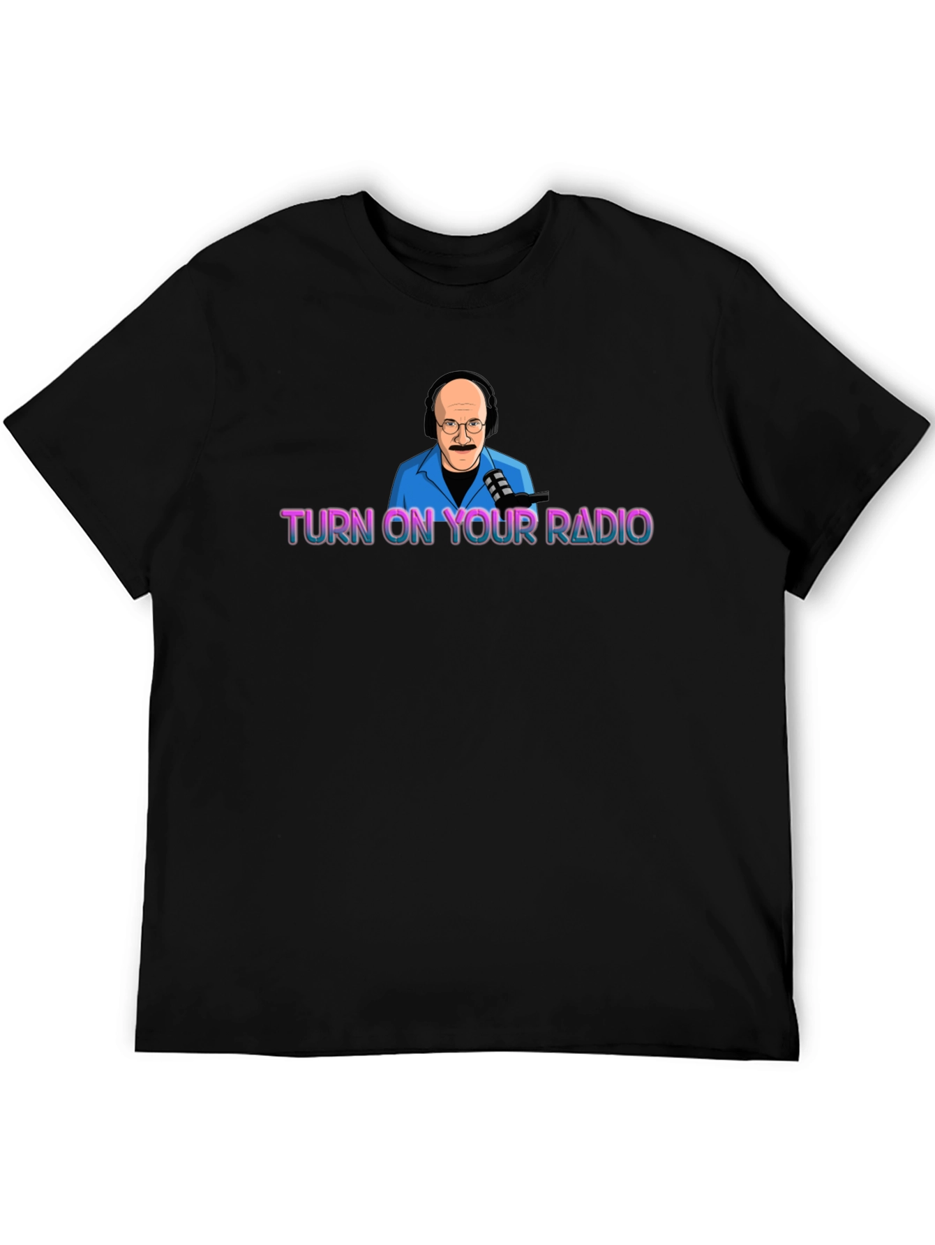 Turn On Your Radio Black Graphic Tee