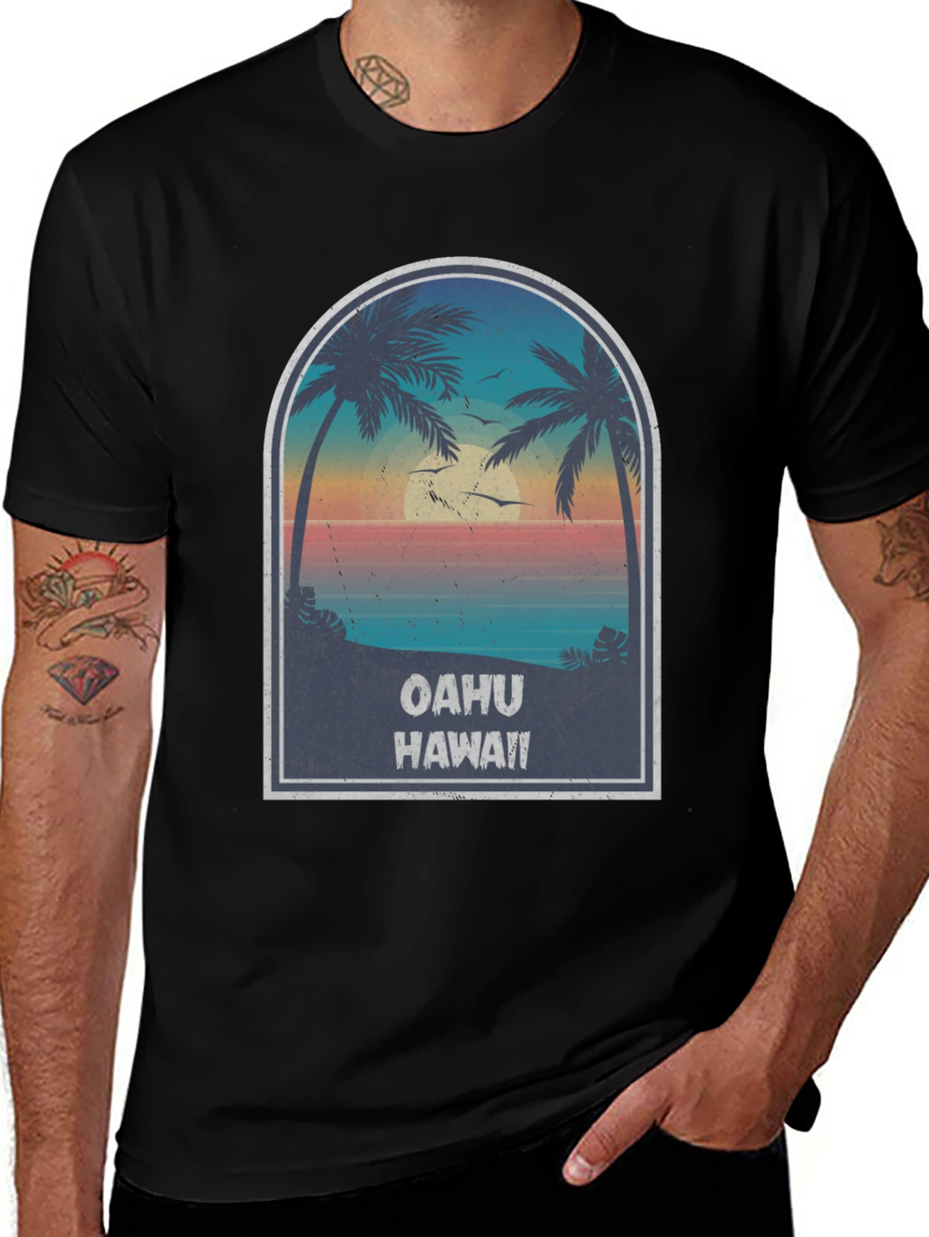 Oahu Hawaii Graphic T-Shirt - Island Vibes