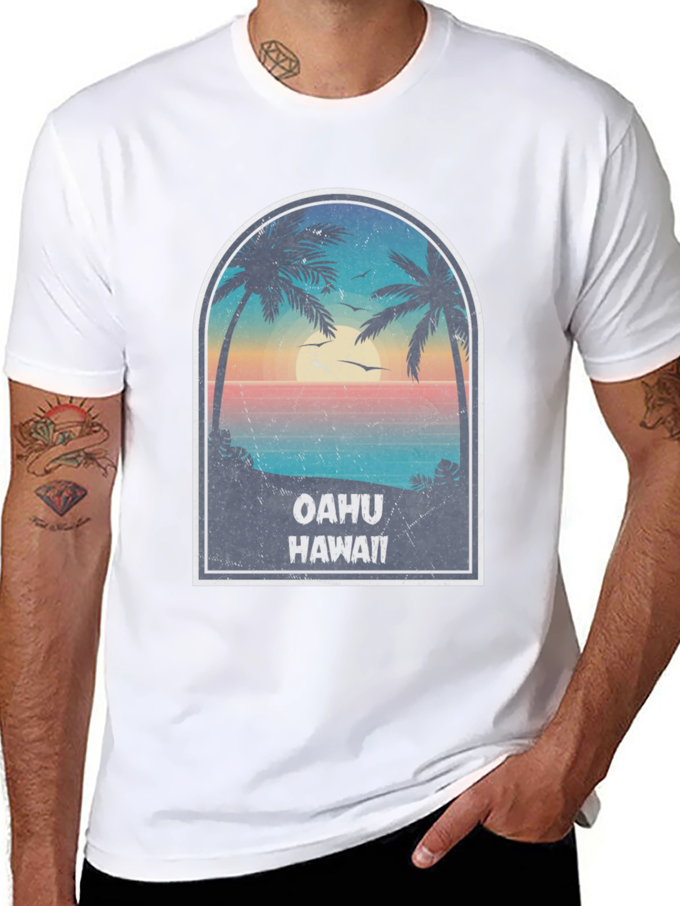 Oahu Hawaii Graphic T-Shirt - Island Vibes