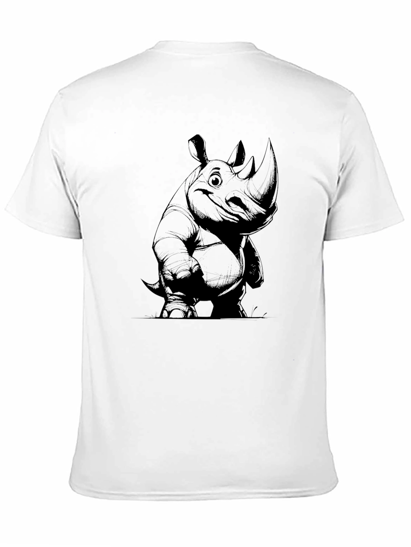 Rhino Graphic Tee - Black Cotton Casual Wear
