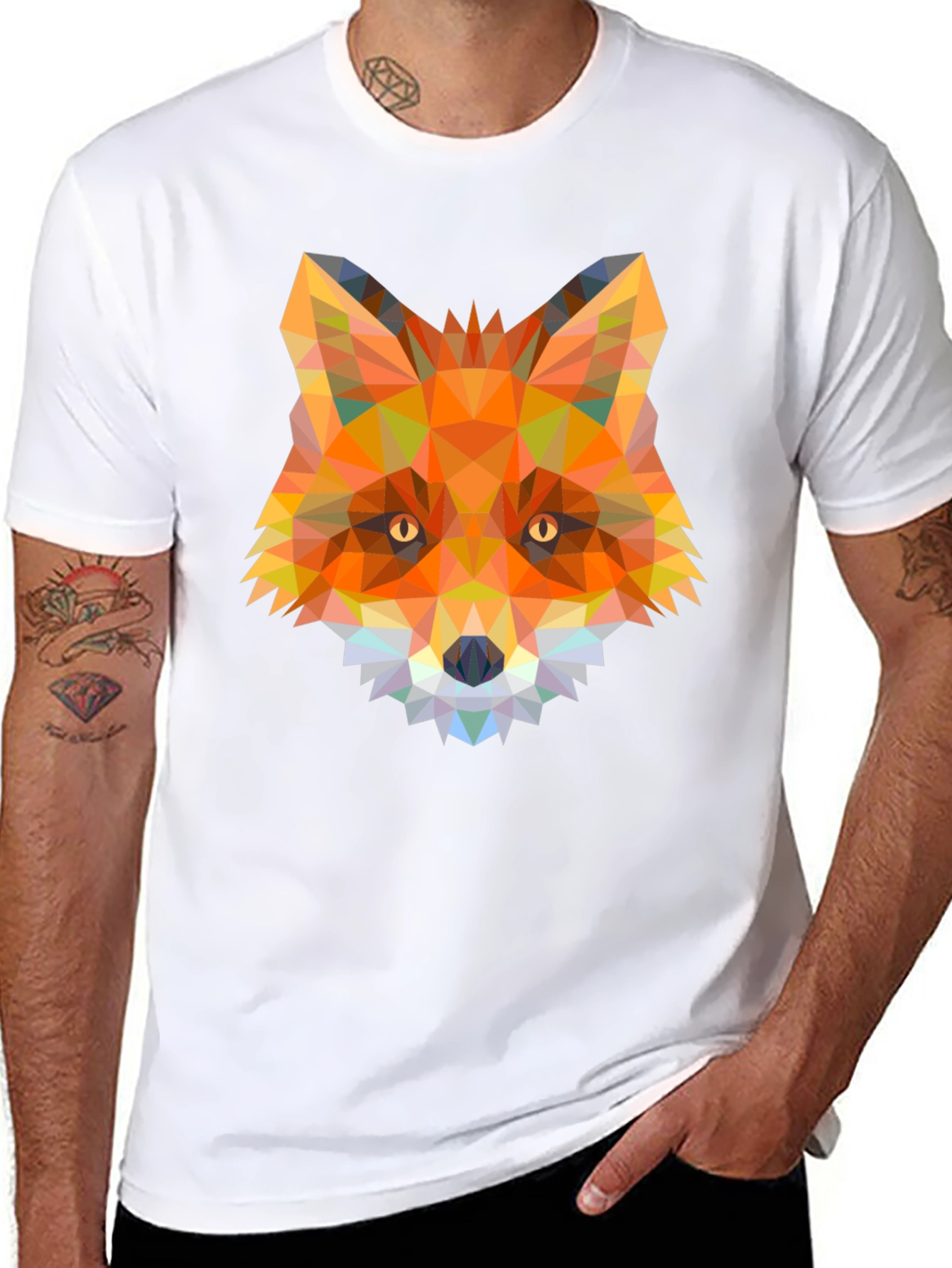 Geometric Fox Graphic T-Shirt - Modern Animal Tee