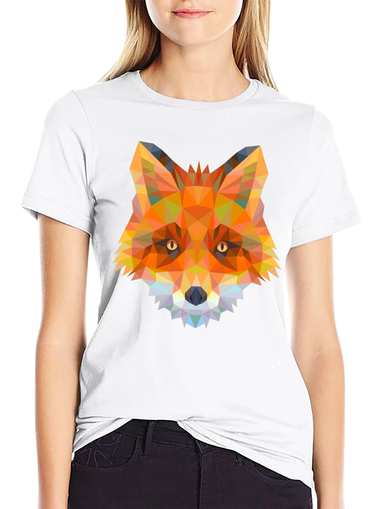 Geometric Fox Graphic T-Shirt - Modern Animal Tee