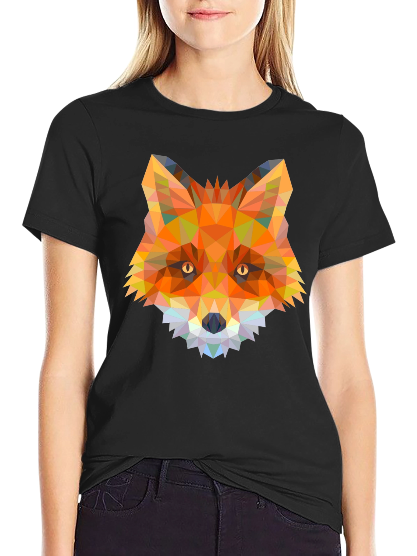 Geometric Fox Graphic T-Shirt - Modern Animal Tee