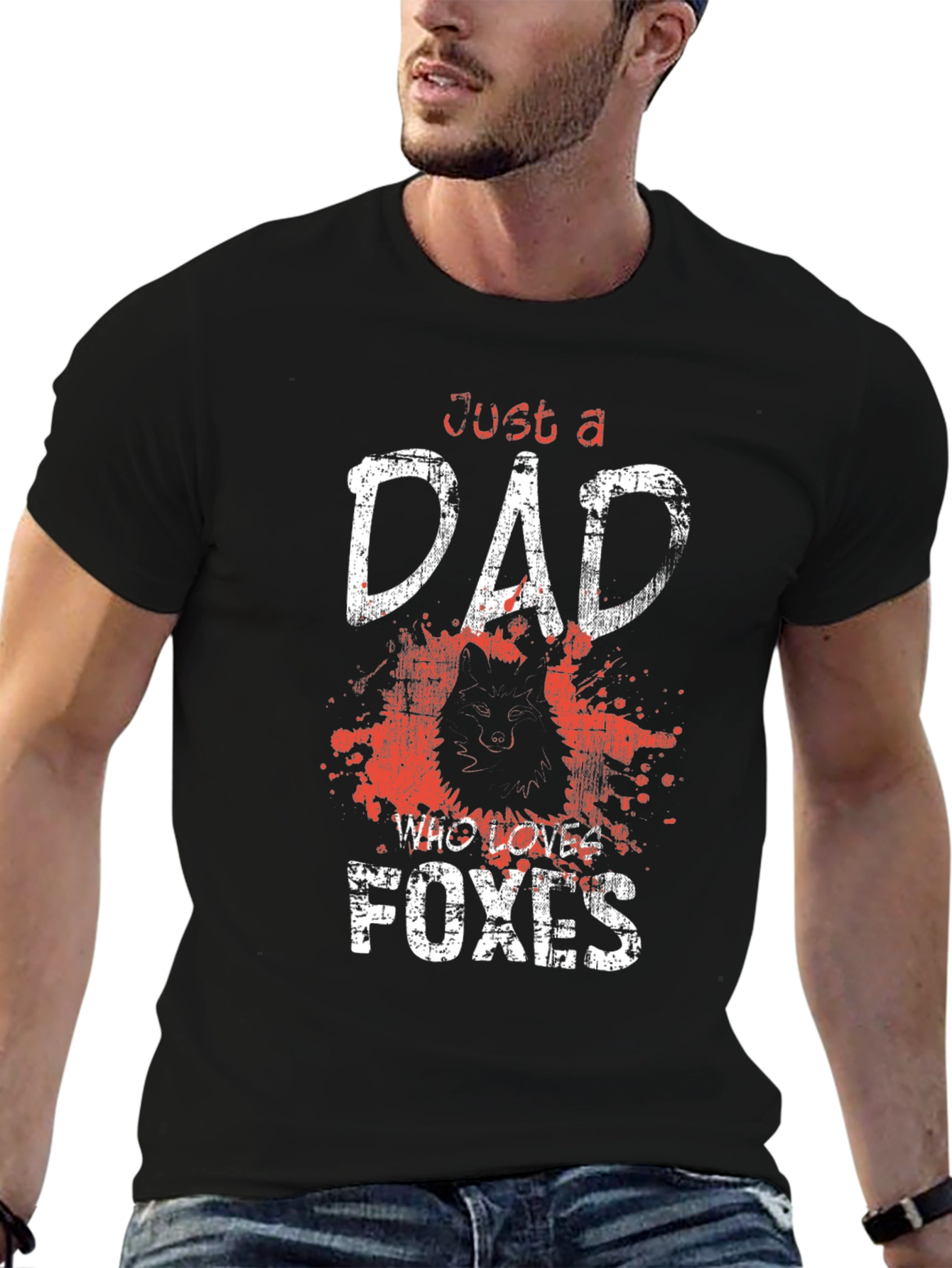 Just a Dad Who Loves Foxes T-Shirt