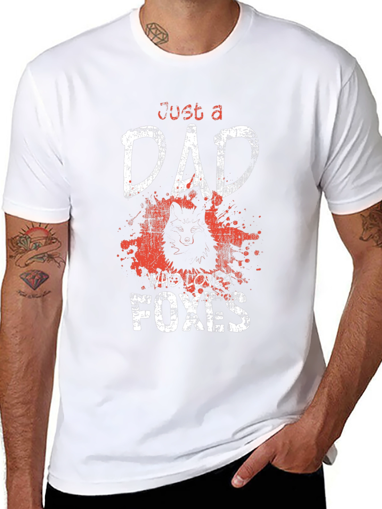 Just a Dad Who Loves Foxes T-Shirt