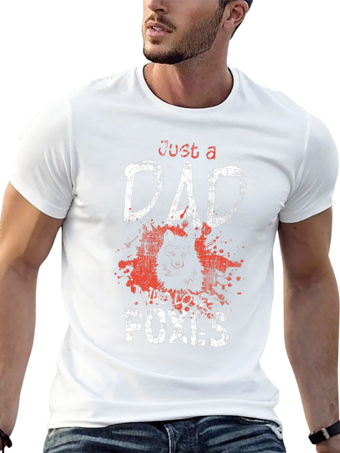 Just a Dad Who Loves Foxes T-Shirt