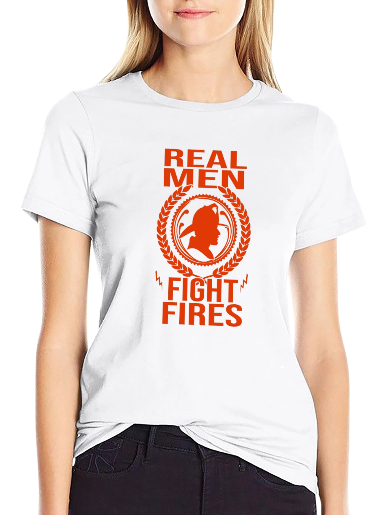 Real Men Fight Fires Graphic T-Shirt