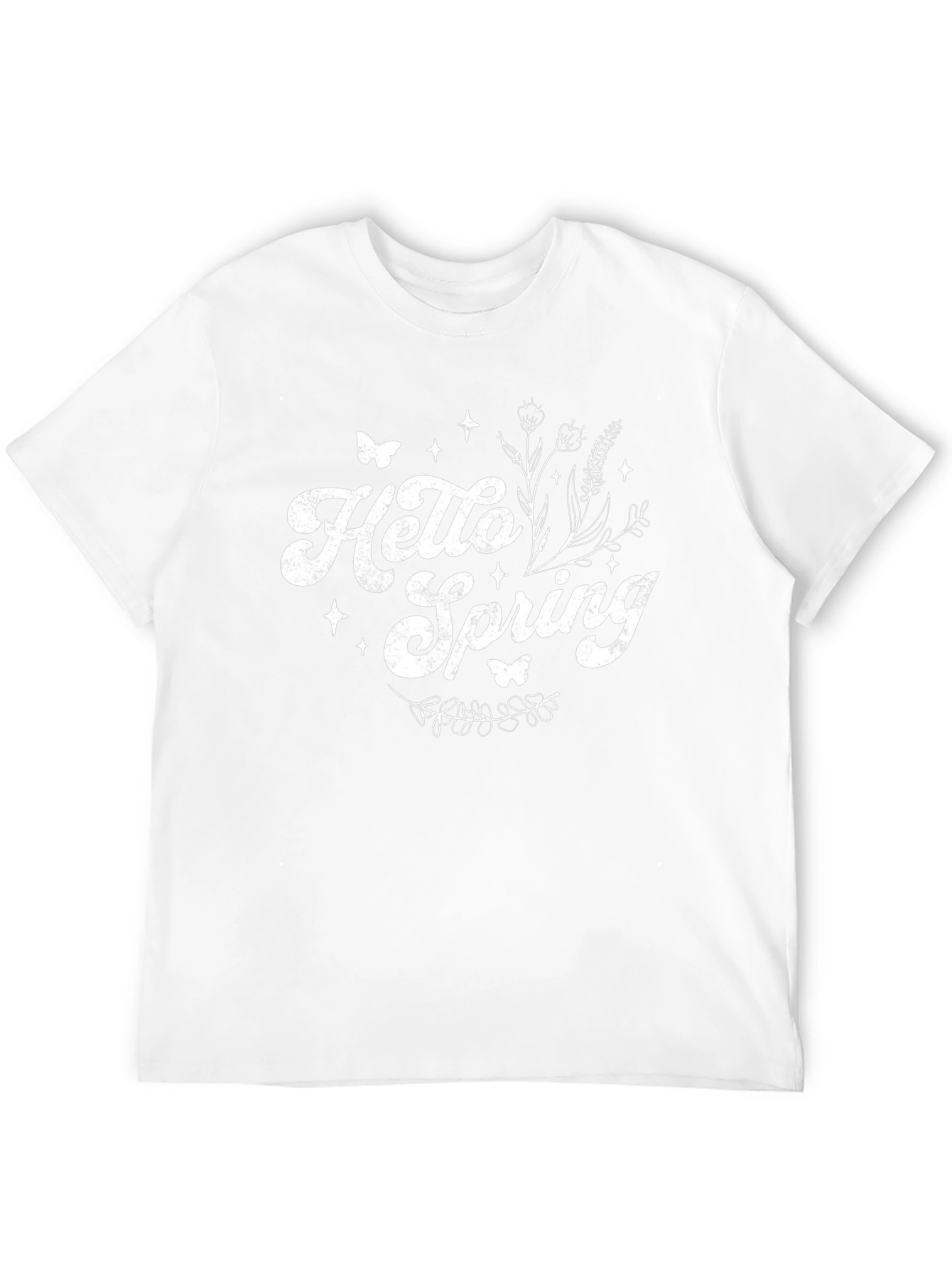 Hello Spring T-Shirt - Black Cotton Blend