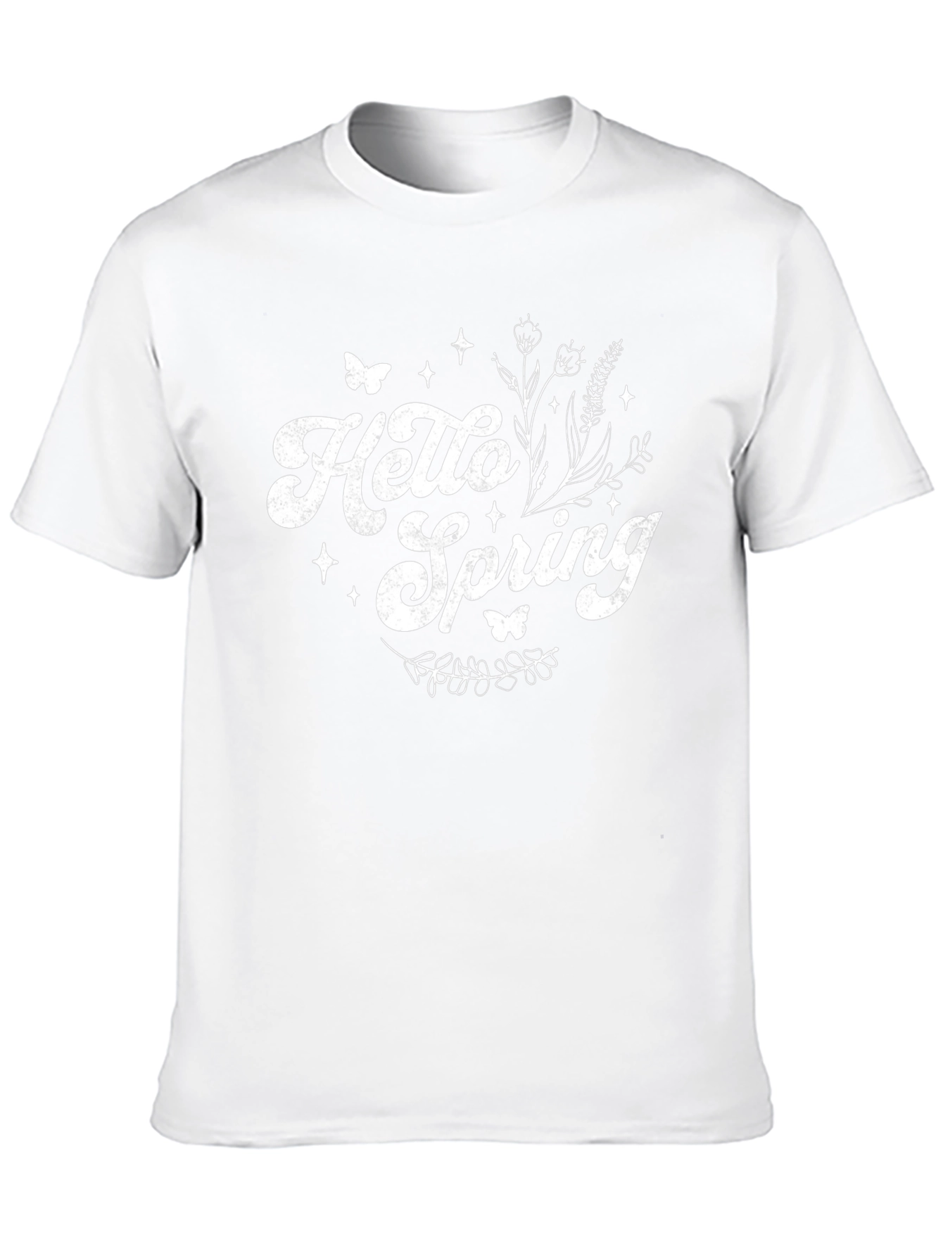 Hello Spring T-Shirt - Black Cotton Blend