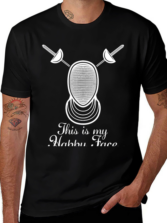Fencing Hobby Face T-Shirt - Black