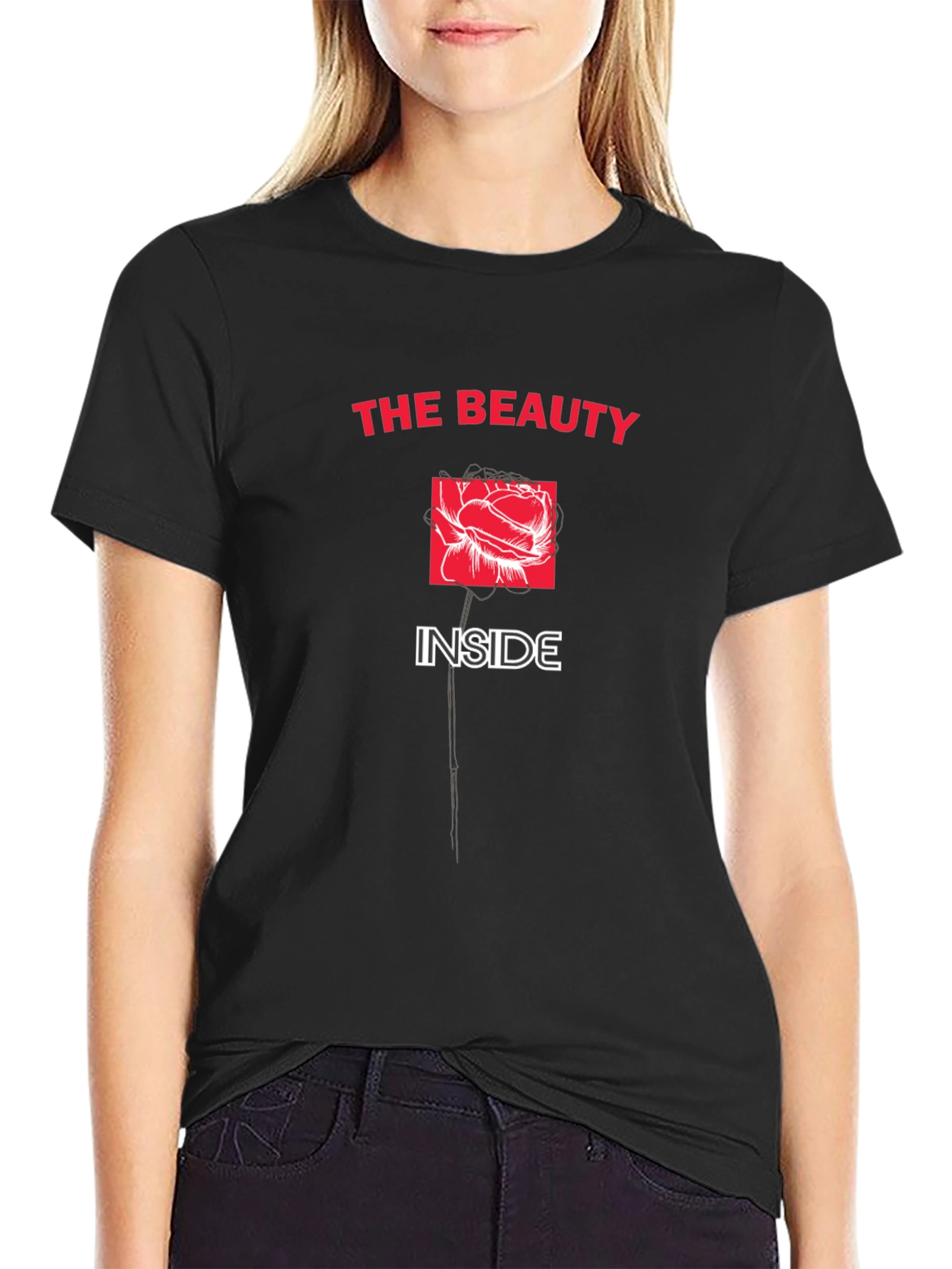 Beauty Inside Black Graphic Tee