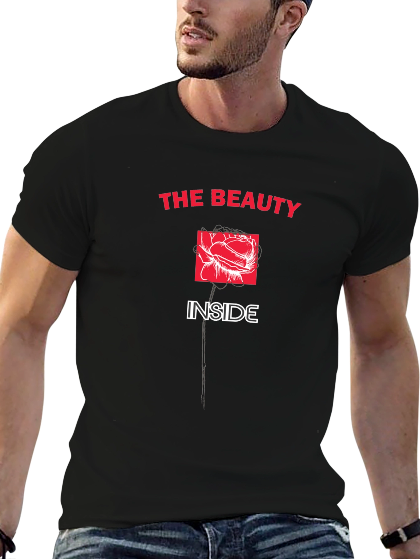 Beauty Inside Black Graphic Tee