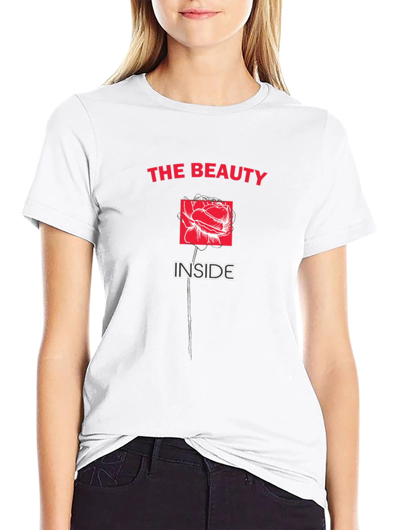 Beauty Inside Black Graphic Tee