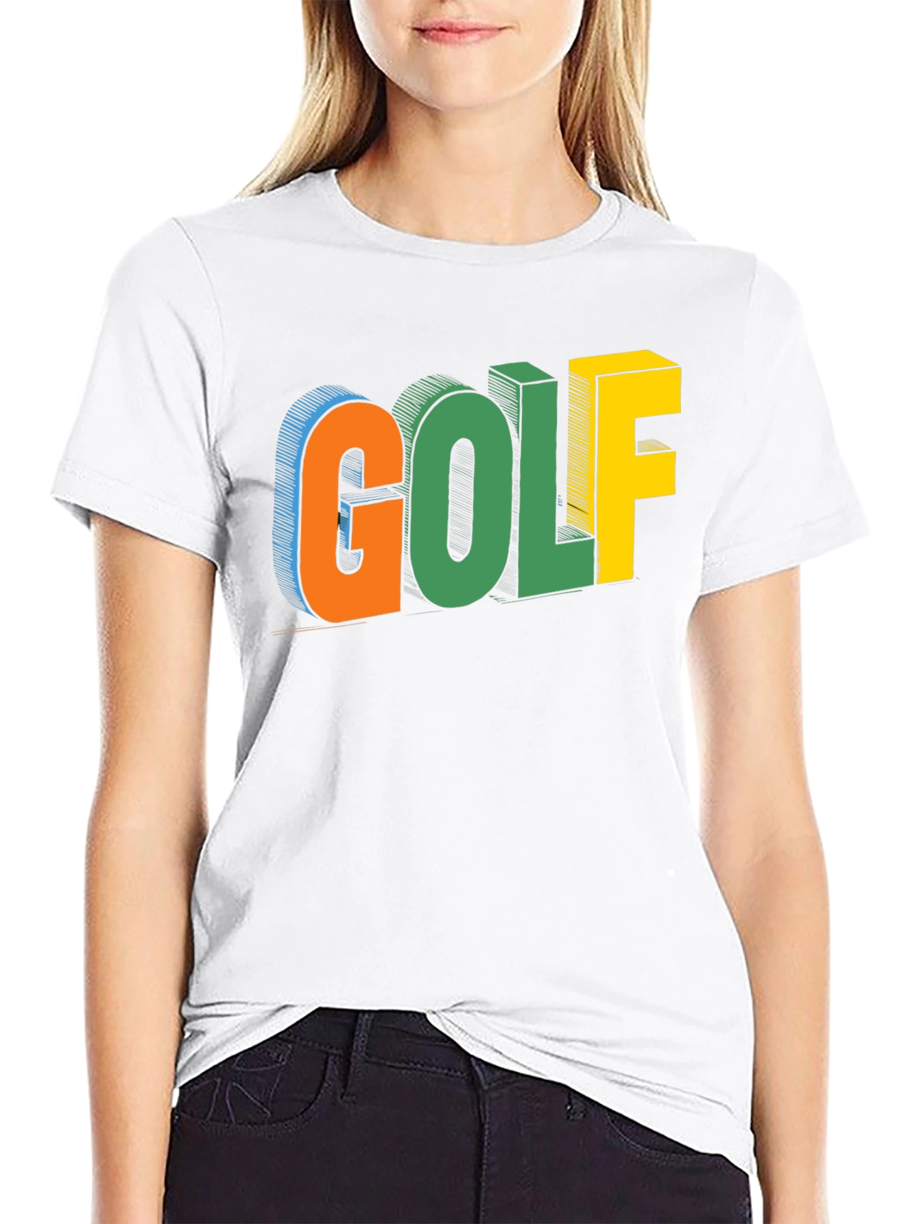Golf Graphic Print Black T-Shirt