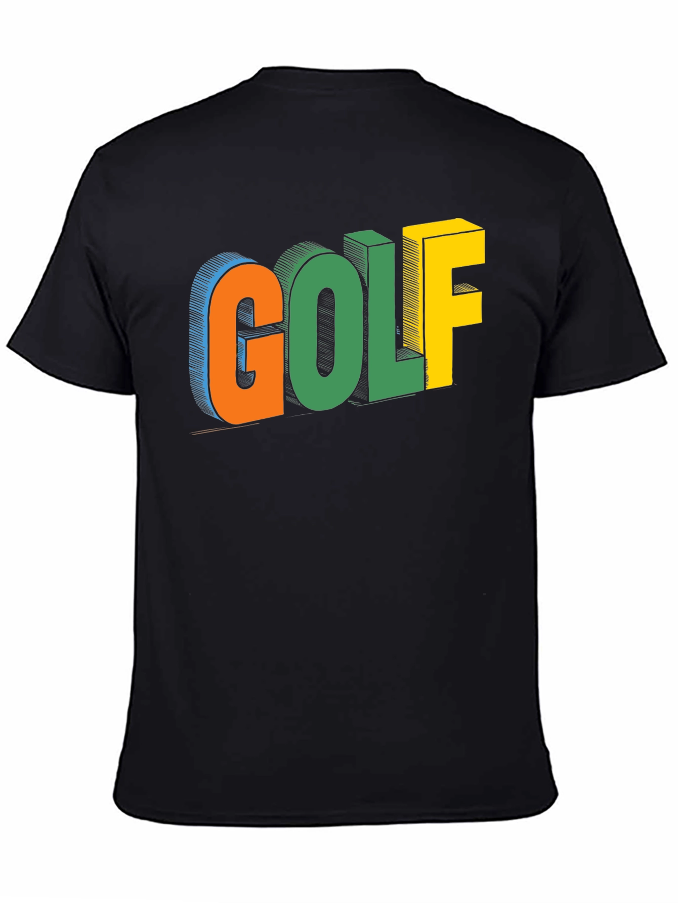 Golf Graphic Print Black T-Shirt