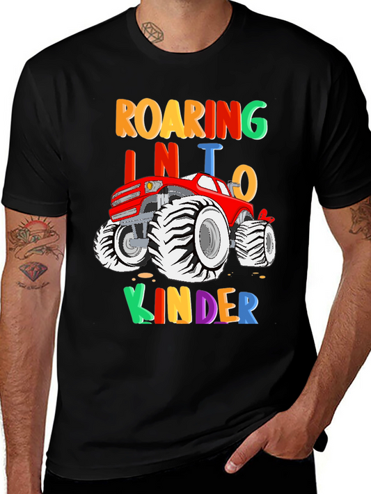 Roaring into Kinder Monster Truck Kids T-Shirt