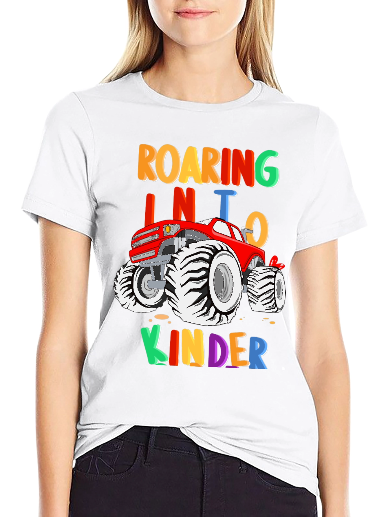 Roaring into Kinder Monster Truck Kids T-Shirt