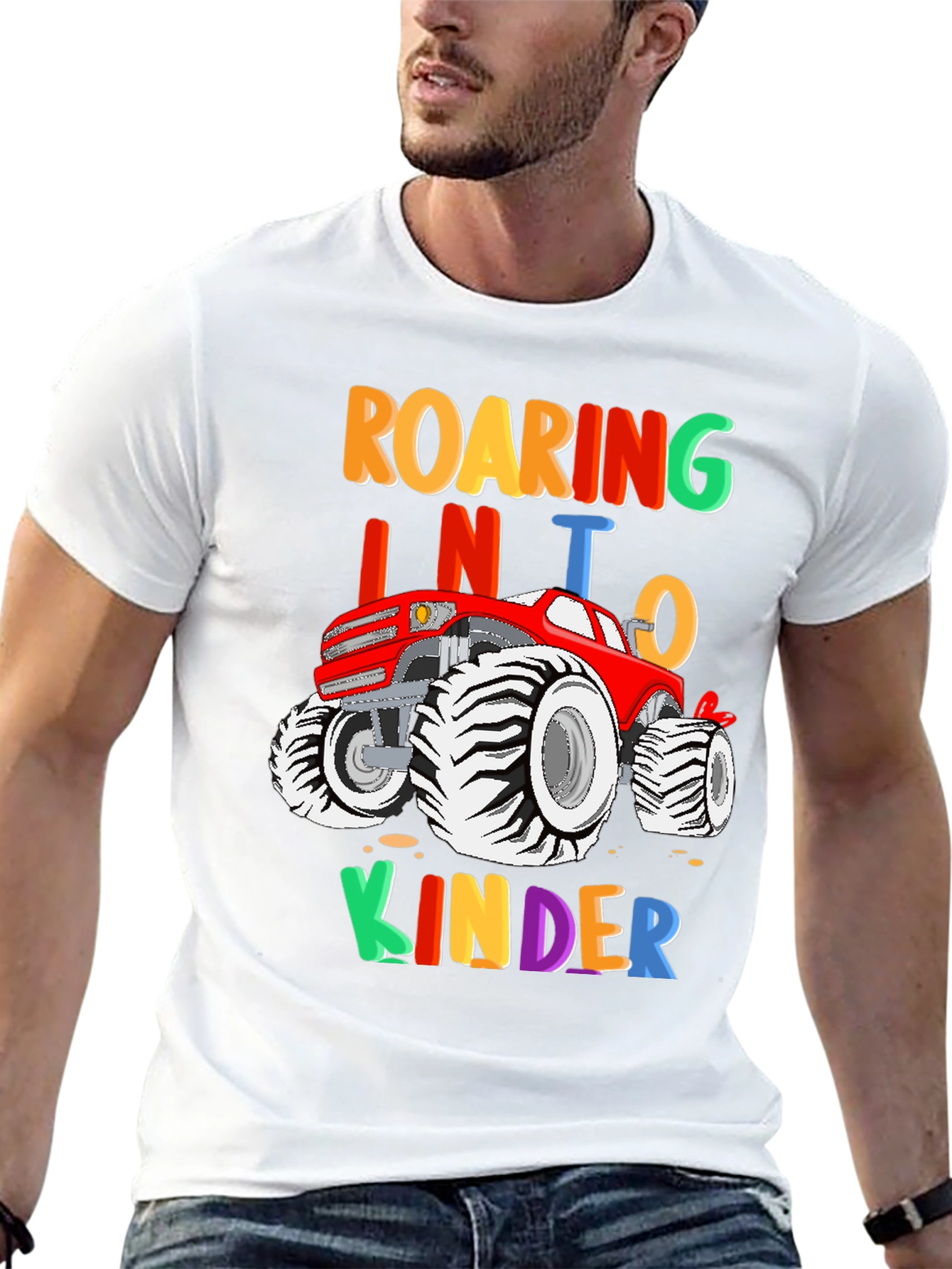 Roaring into Kinder Monster Truck Kids T-Shirt