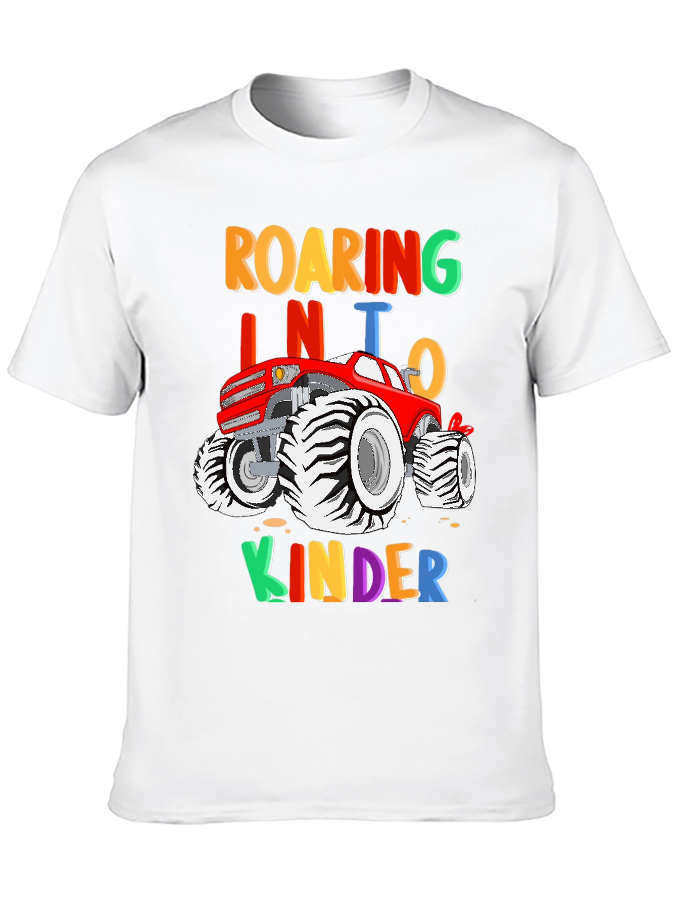 Roaring into Kinder Monster Truck Kids T-Shirt