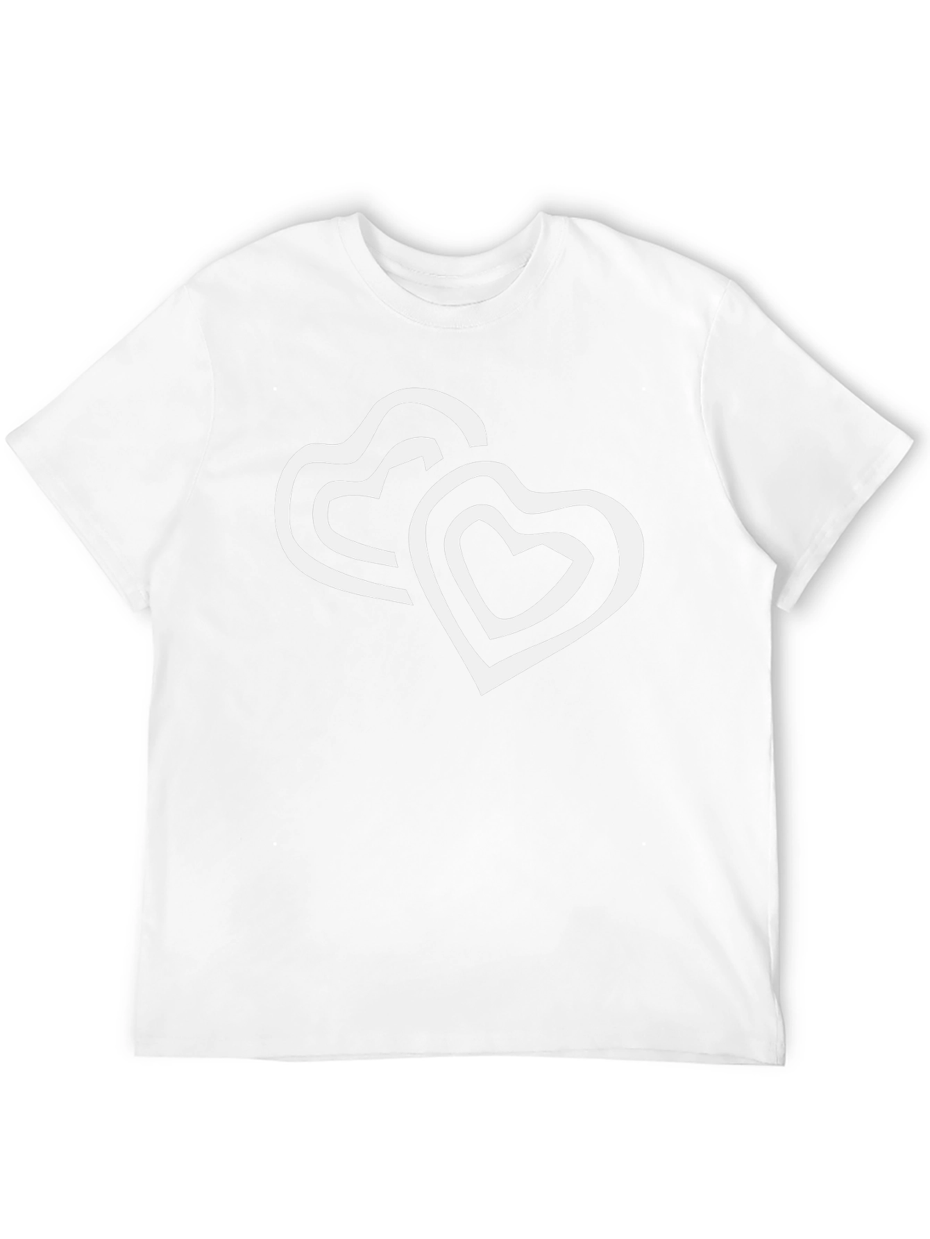 Black T-Shirt with Double Heart Design