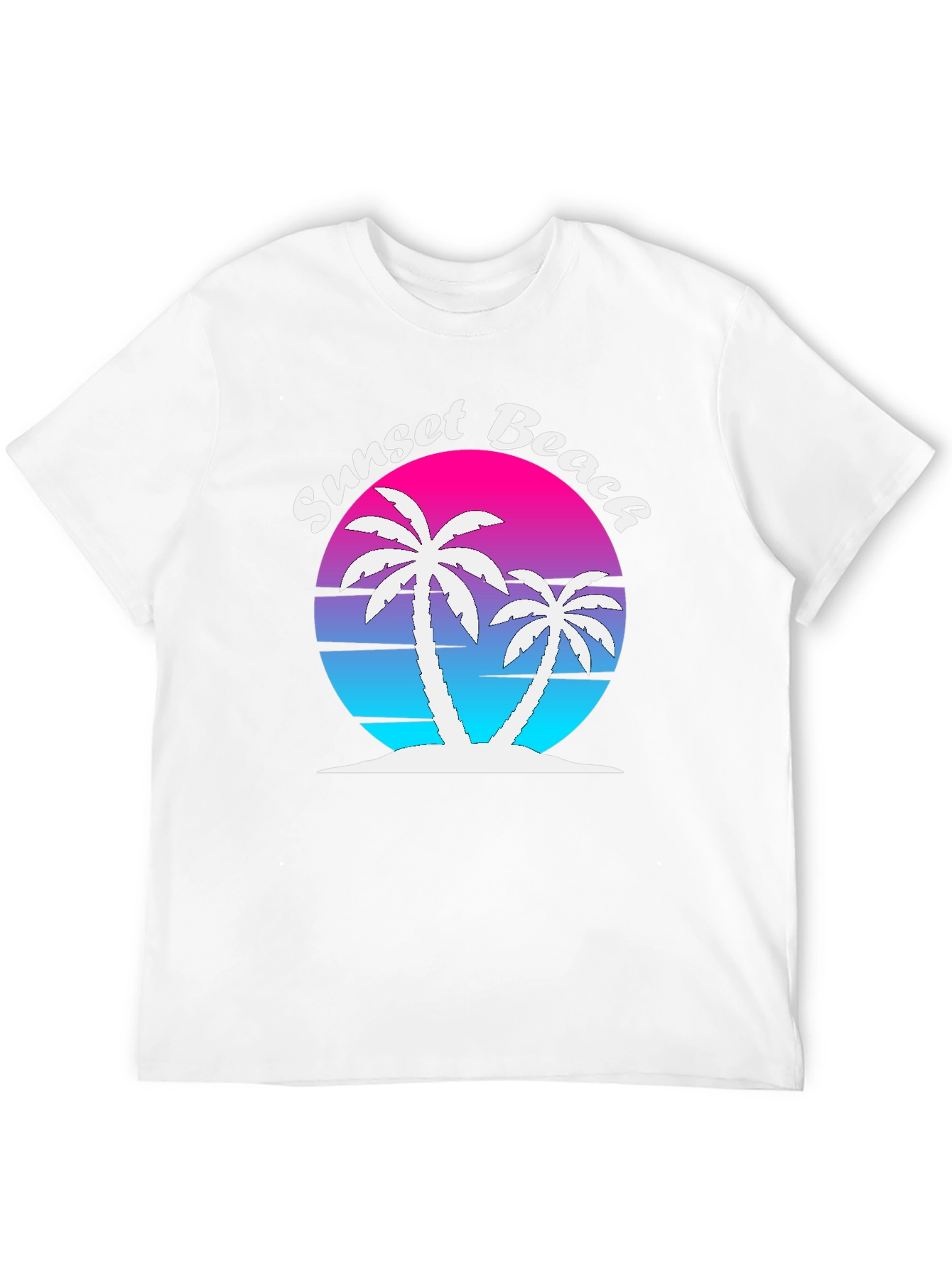 Sunset Beach Palm Tree Graphic Tee