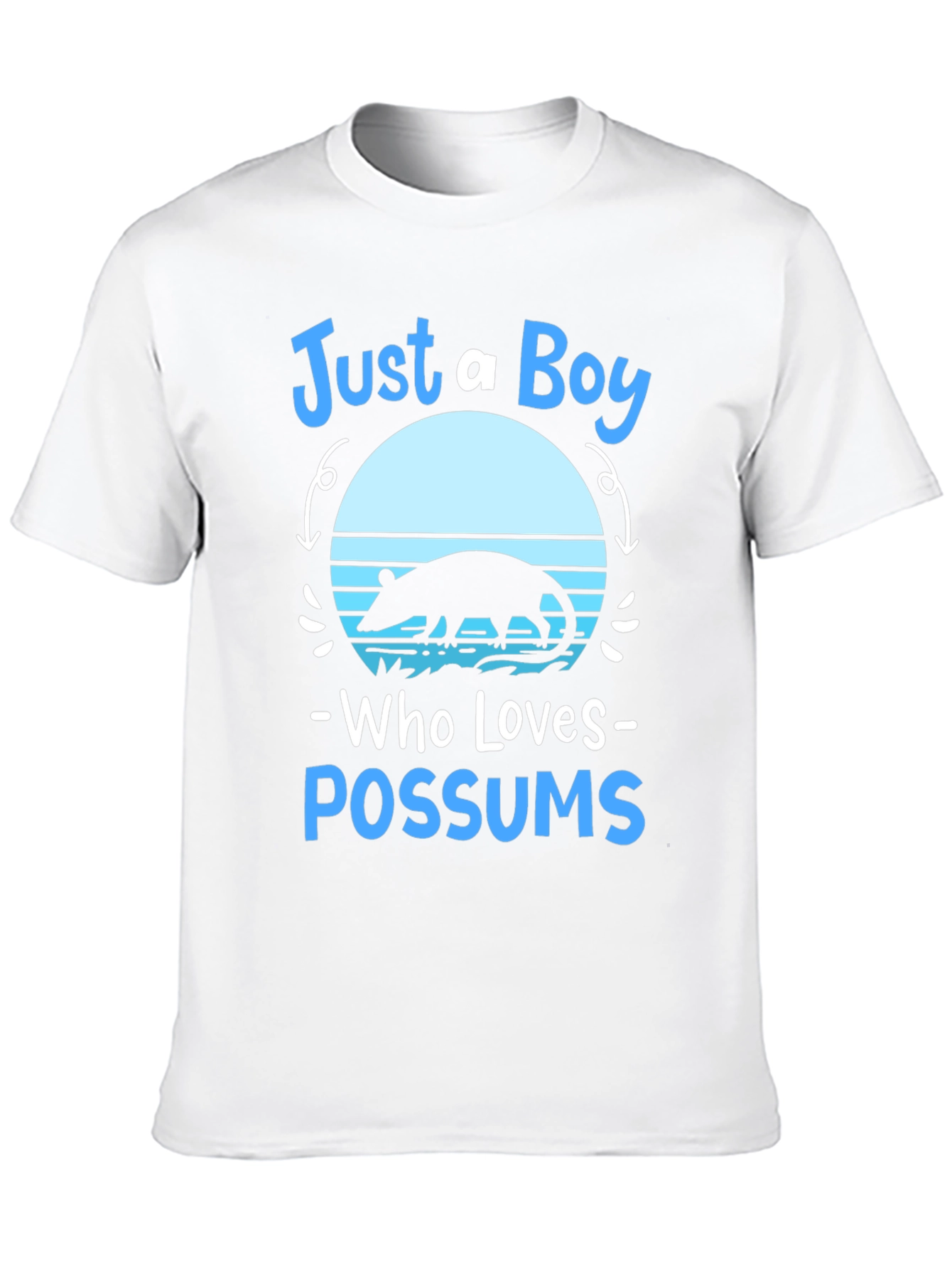 Just A Boy Who Loves Possums Black Graphic Tee