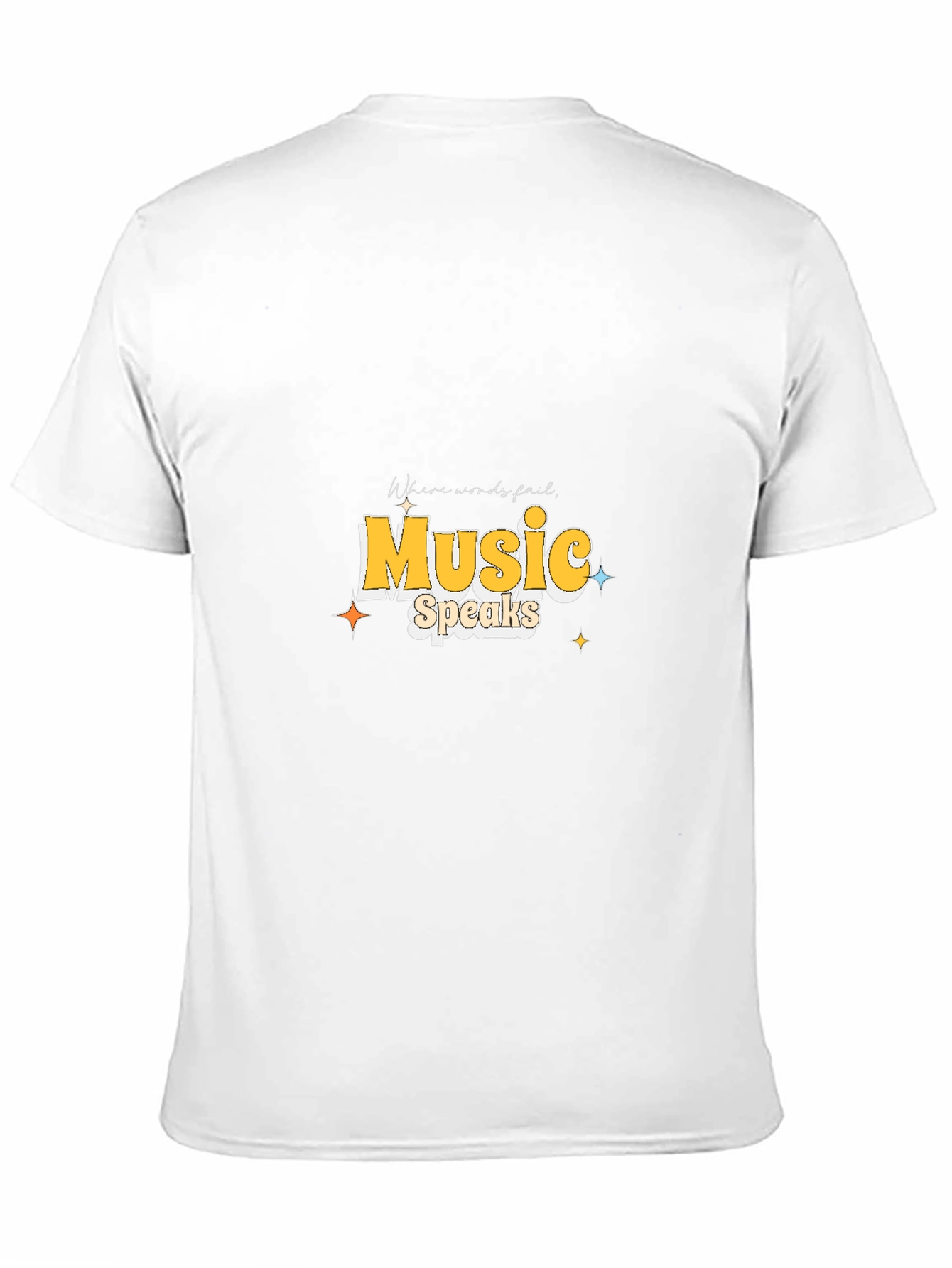 Music Speaks Graphic Tee - Black Cotton T-Shirt