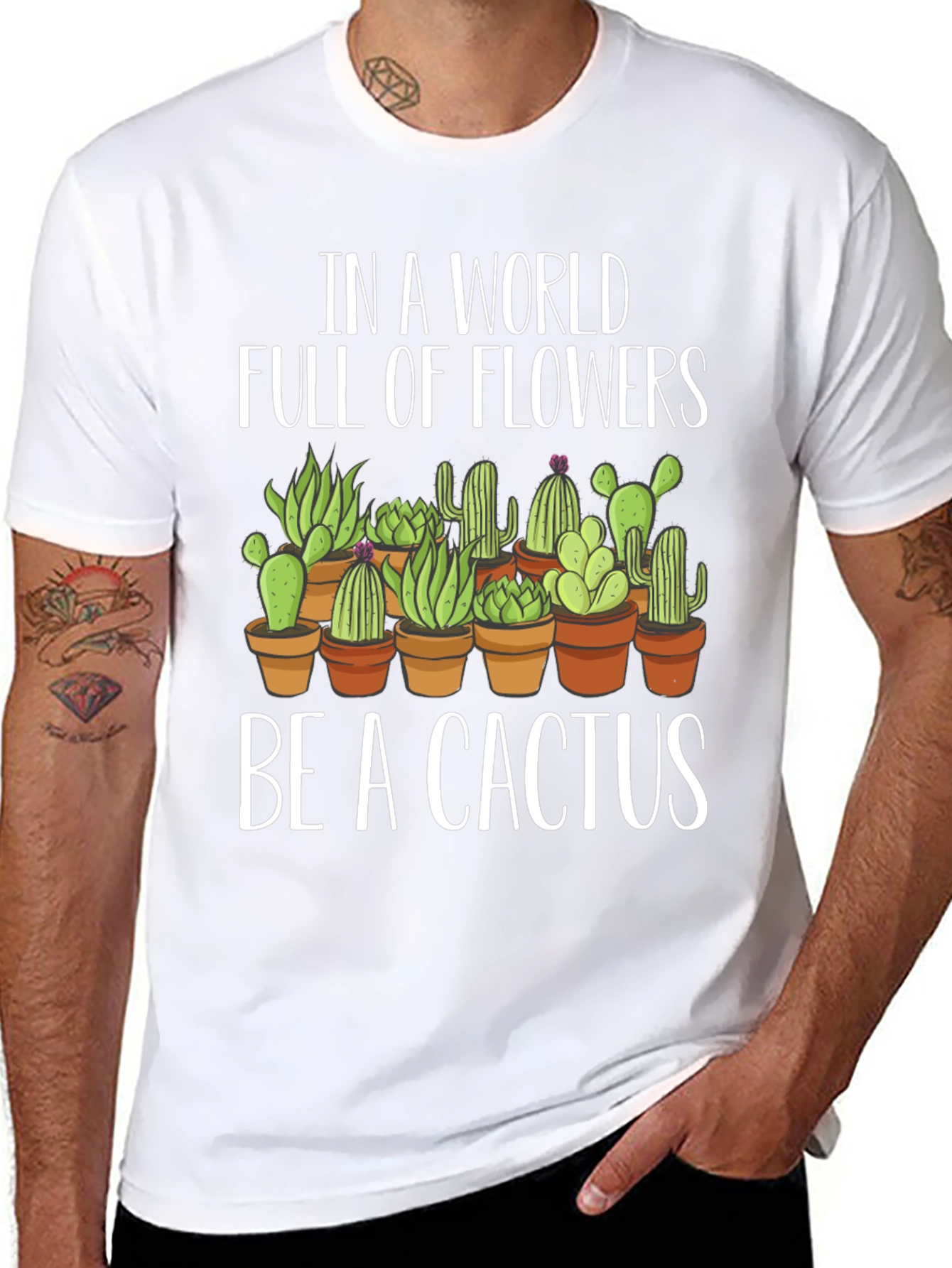 Be A Cactus T-Shirt - Novelty Graphic Tee