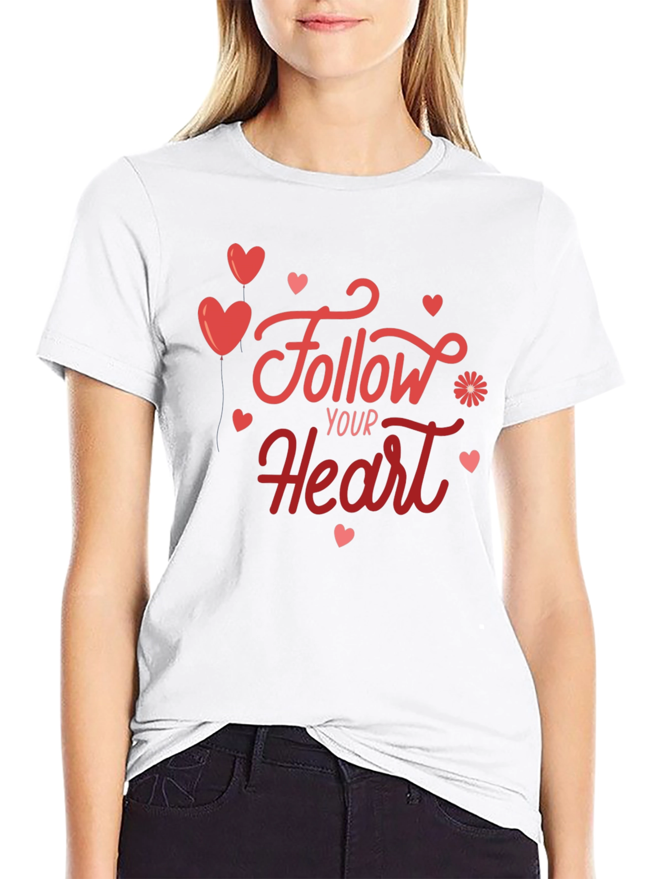 Follow Your Heart Graphic Tee - Soft Black T-Shirt