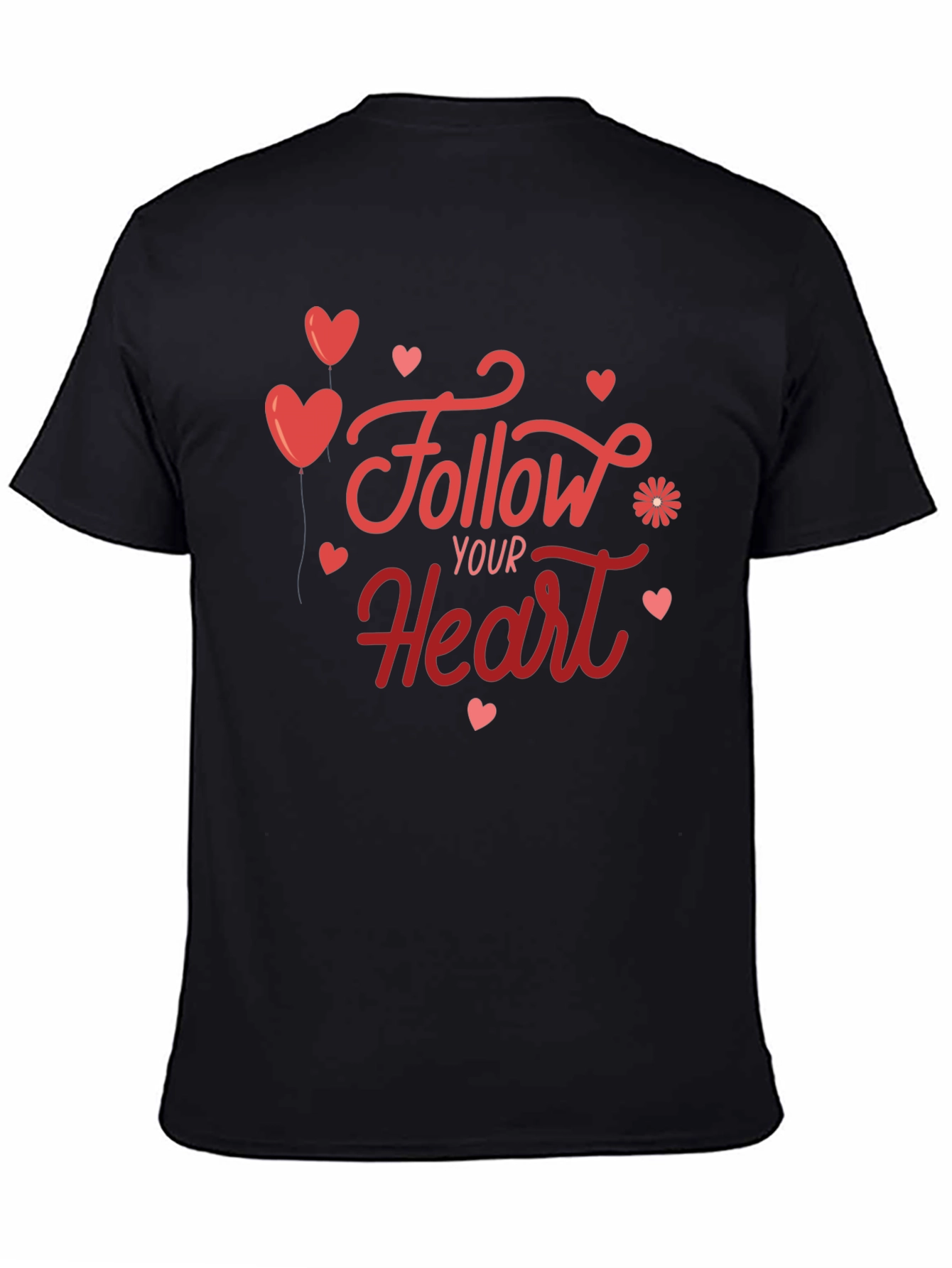 Follow Your Heart Graphic Tee - Soft Black T-Shirt