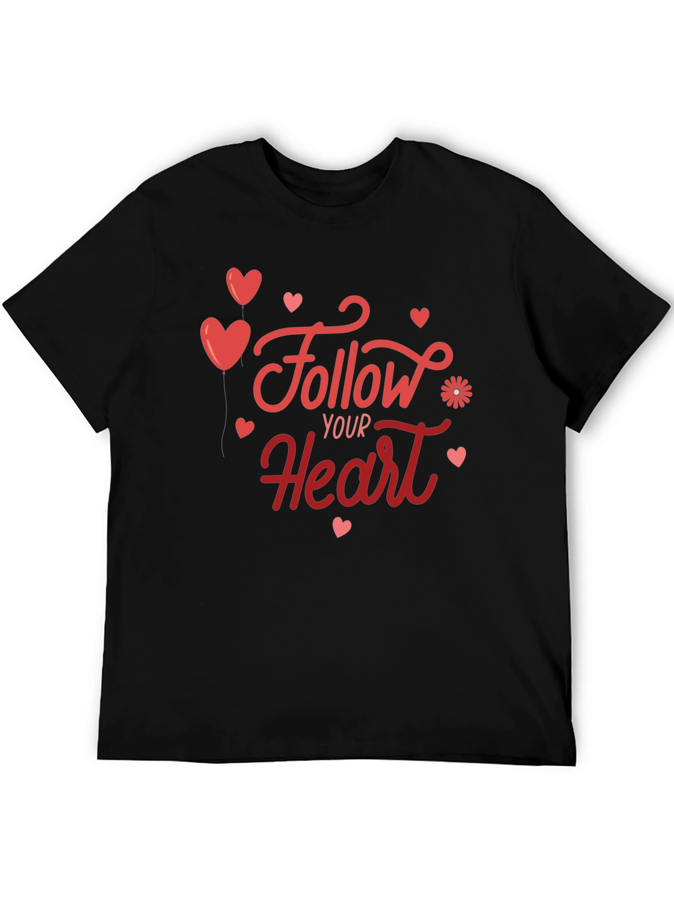 Follow Your Heart Graphic Tee - Soft Black T-Shirt