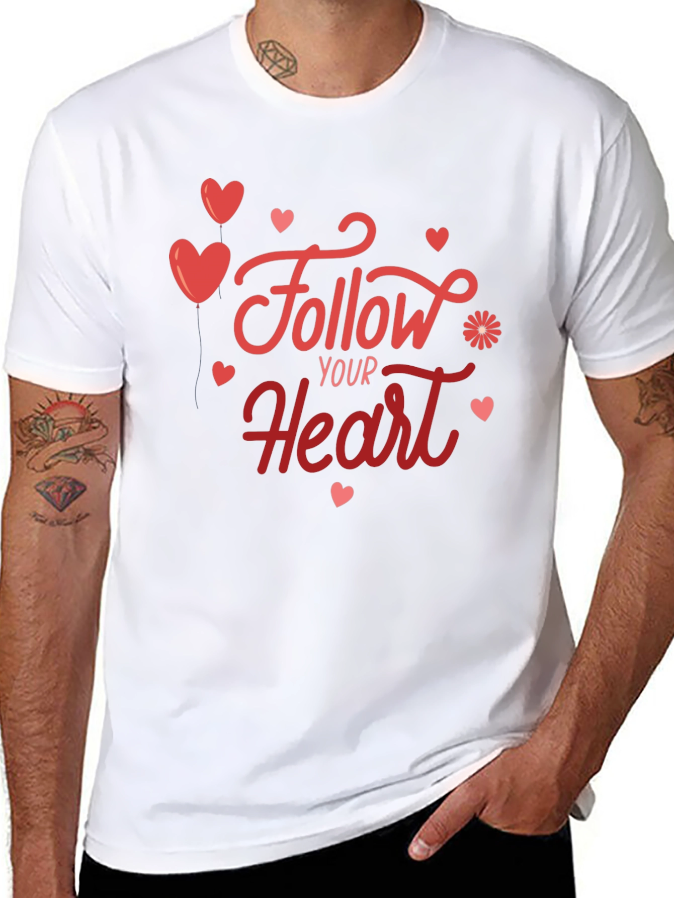 Follow Your Heart Graphic Tee - Soft Black T-Shirt