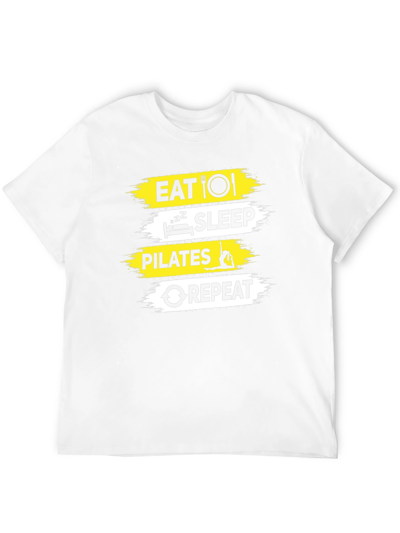 Eat Sleep Pilates Repeat Black Graphic T-Shirt