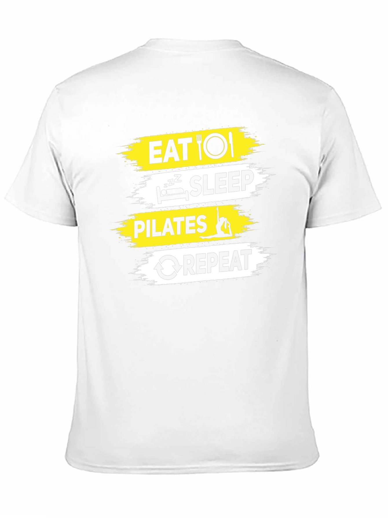 Eat Sleep Pilates Repeat Black Graphic T-Shirt