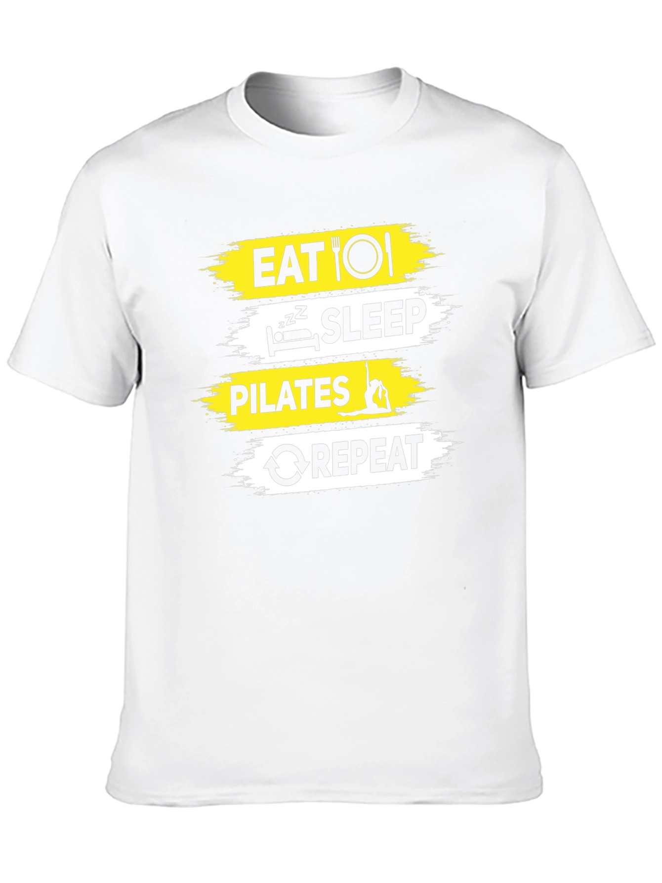Eat Sleep Pilates Repeat Black Graphic T-Shirt