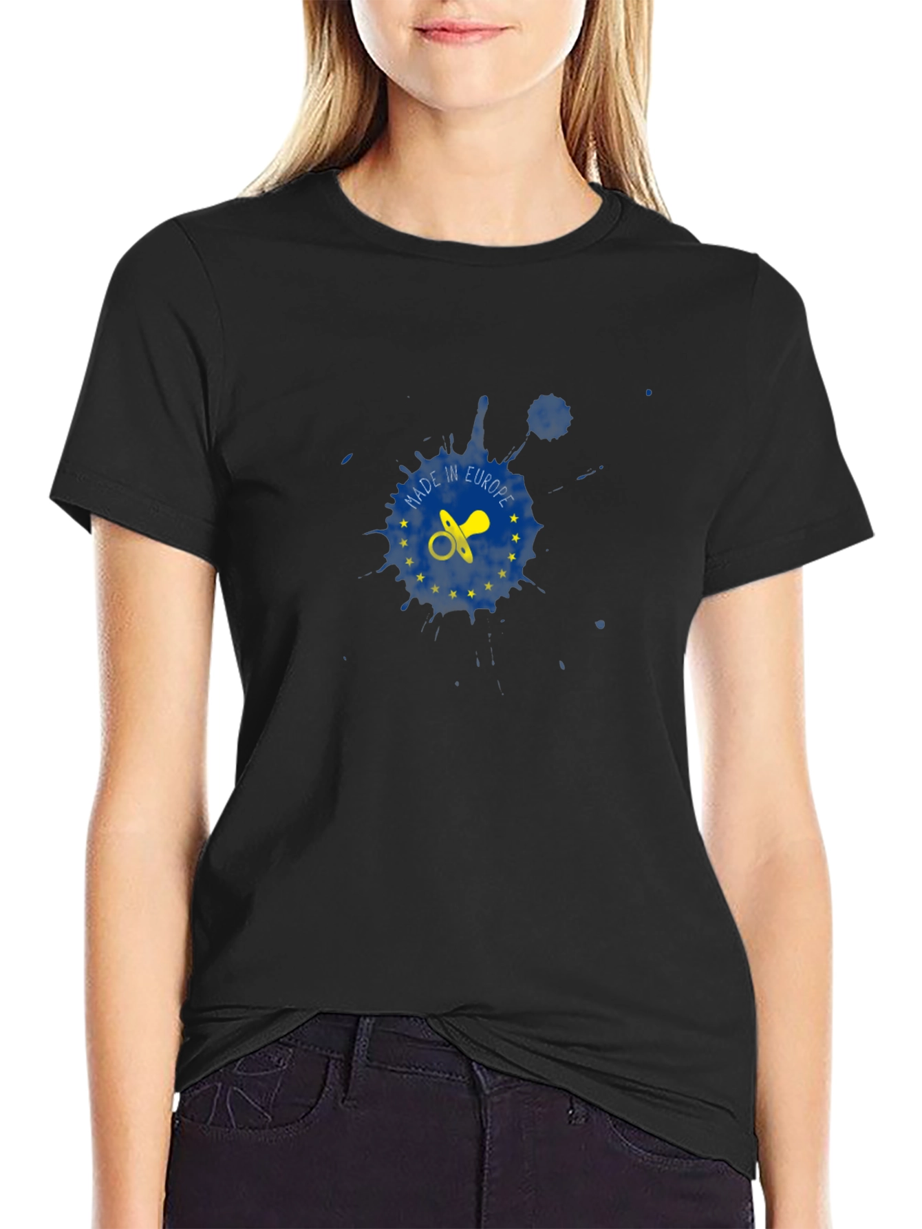 Made in Europe Pacifier T-Shirt - Black Cotton Tee