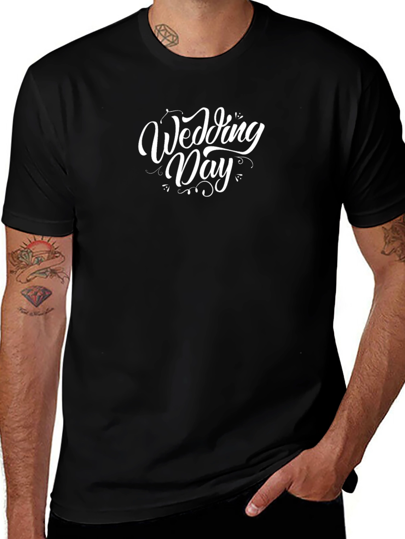 Wedding Day Graphic Tee - Black Cotton T-Shirt