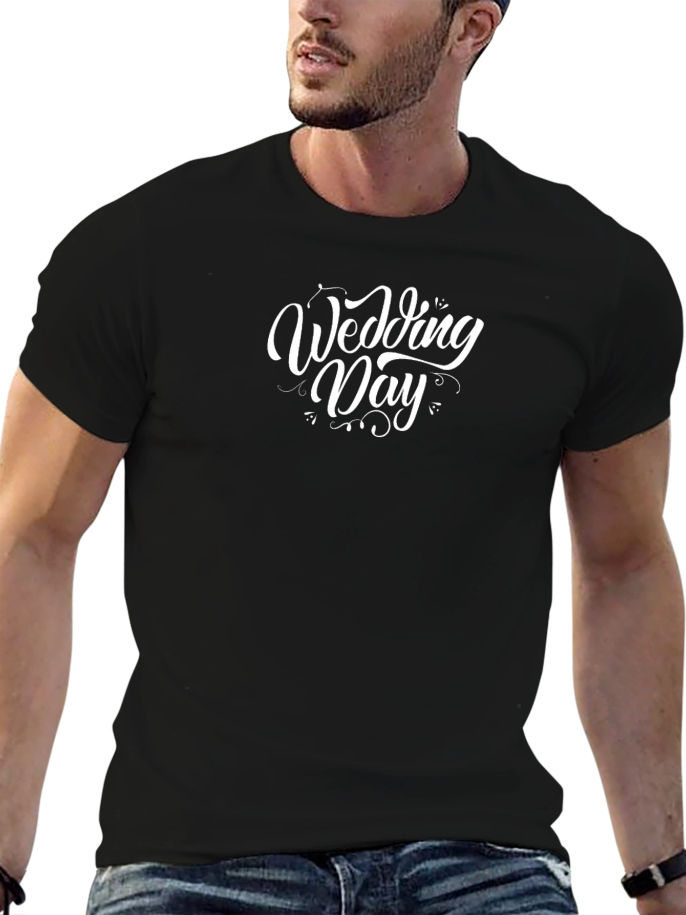 Wedding Day Graphic Tee - Black Cotton T-Shirt