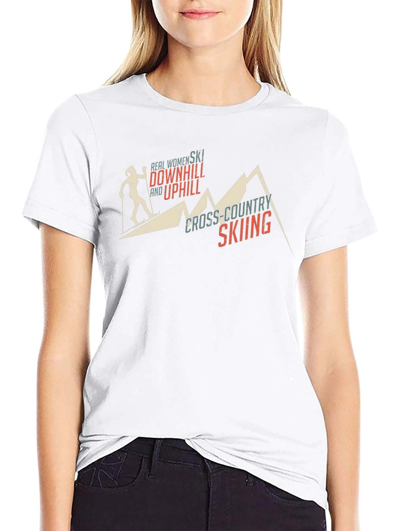 Cross-Country Skiing Womens T-Shirt