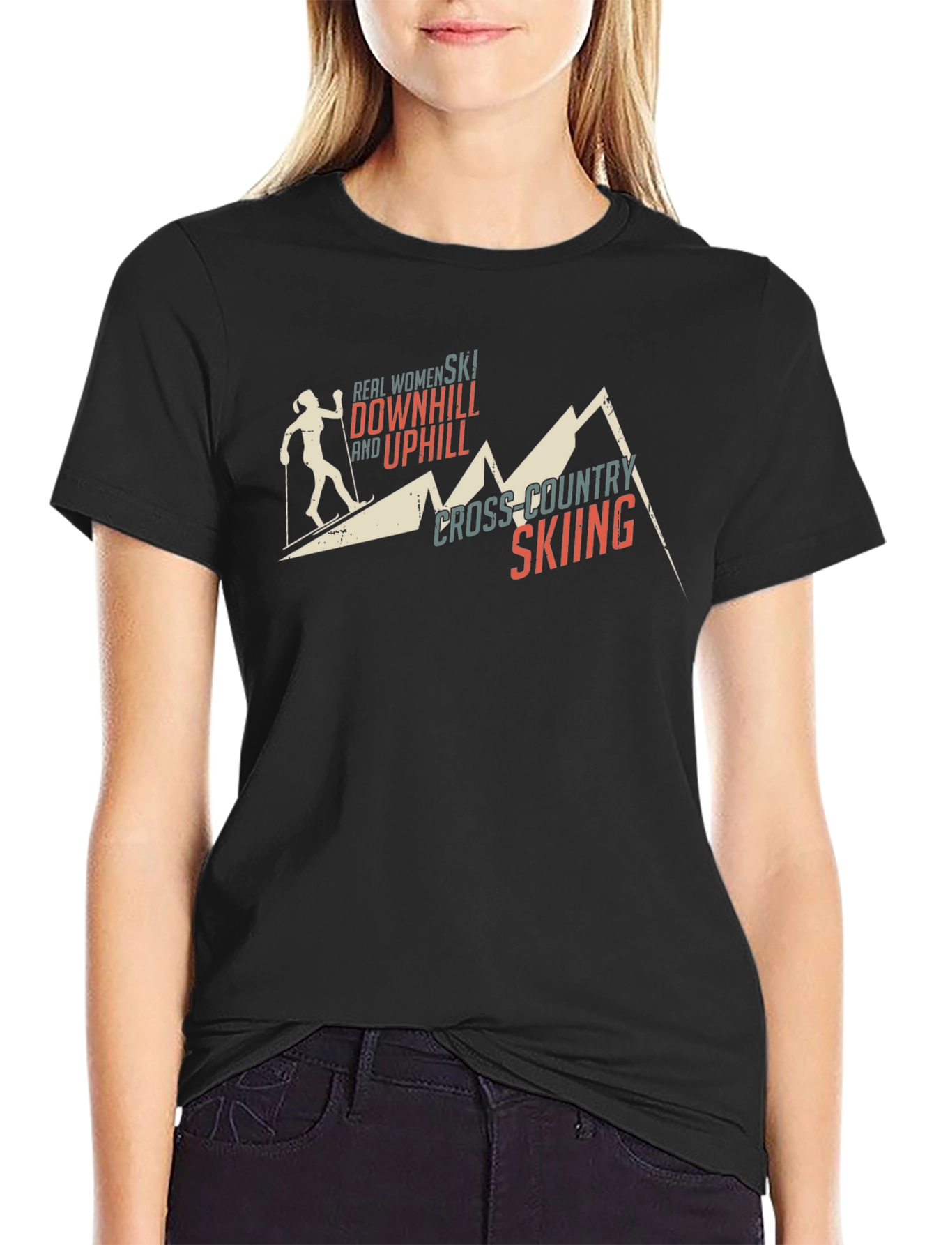 Cross-Country Skiing Womens T-Shirt