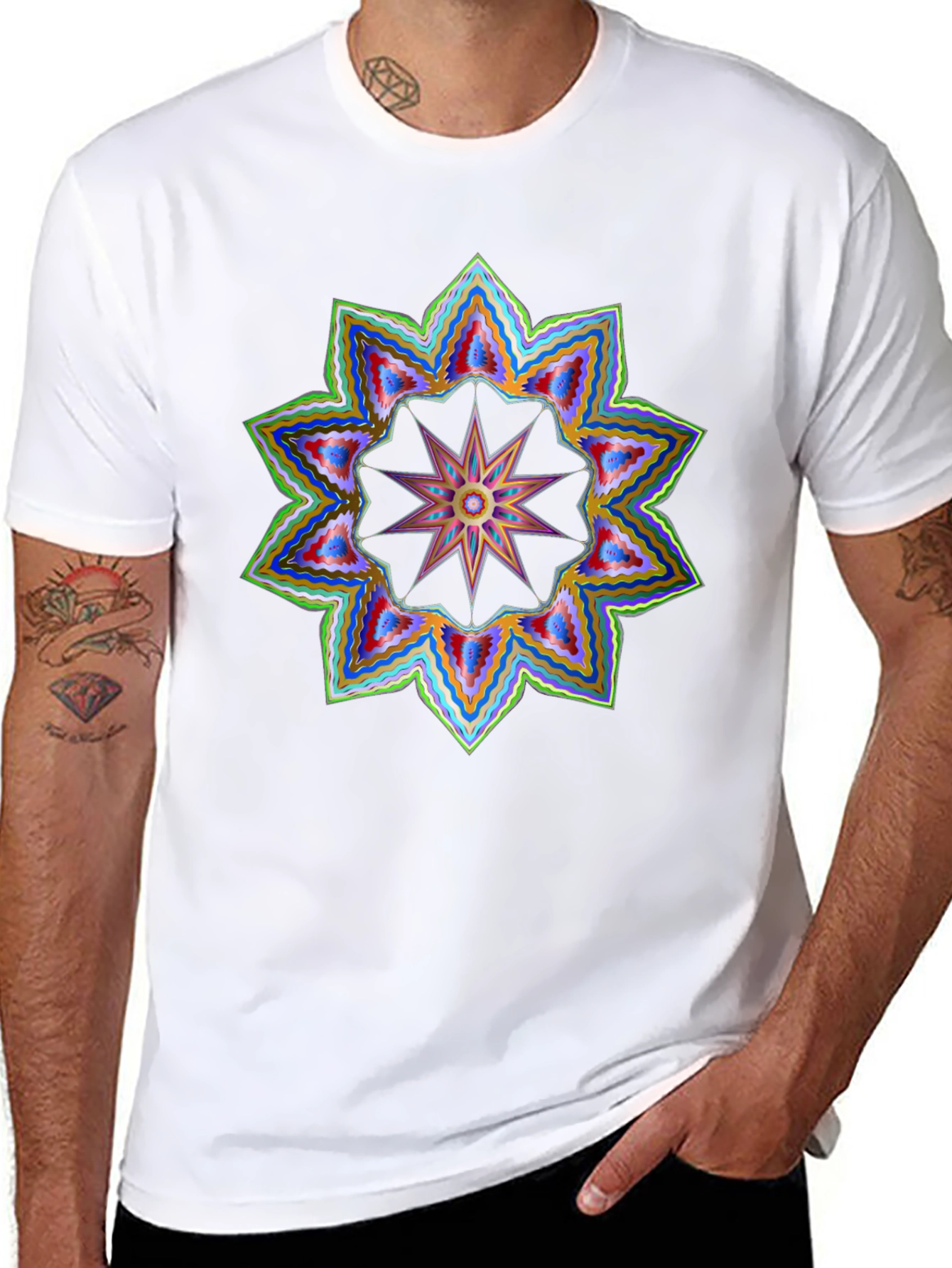 Geometric Starburst Graphic Tee